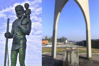 Estátua de São Cristóvão é furtada no Trevo das Margaridas