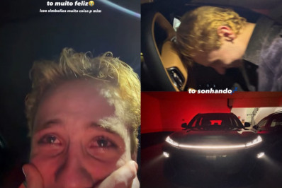 Juliano Floss se emociona ao entrar em carro conquistado no 'BBB 26'
