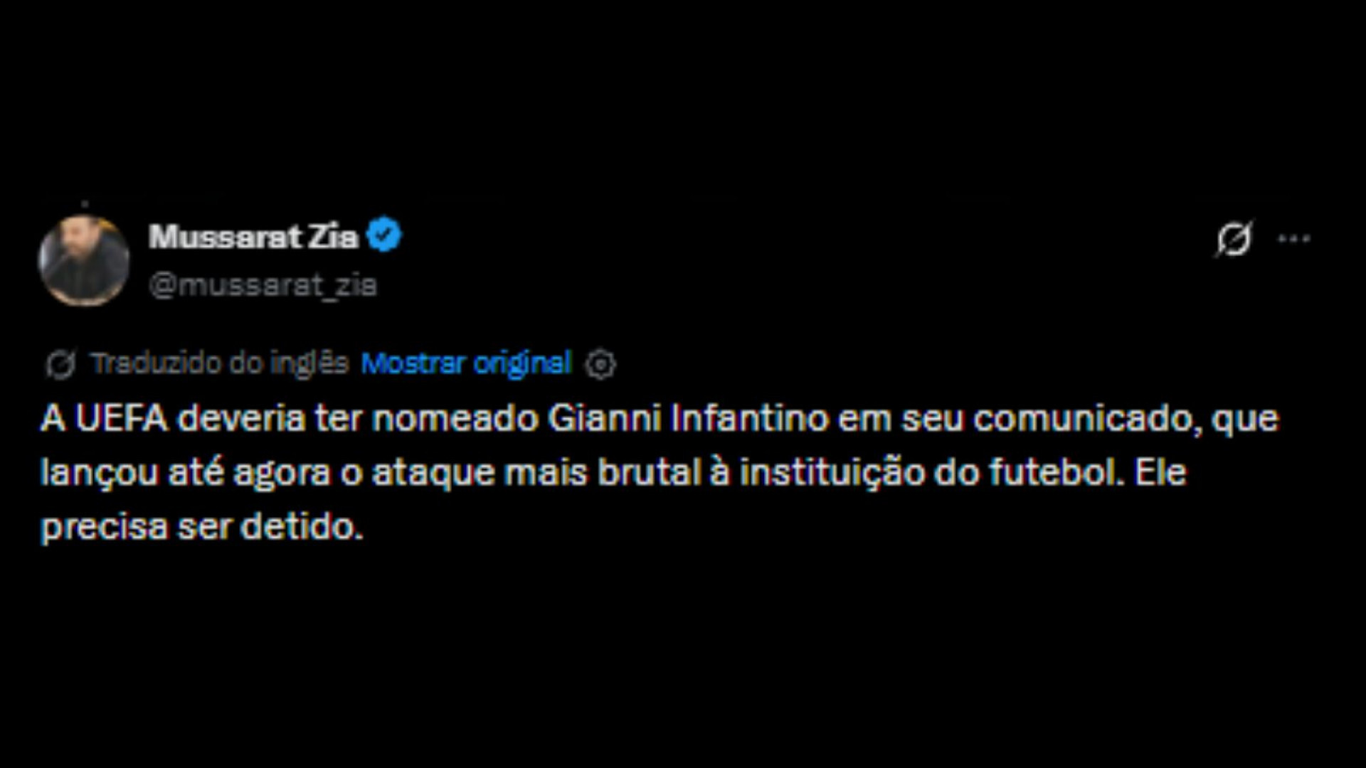 Críticas a Fifa e ao Infantino - Reprodução/X @mussarat_zia