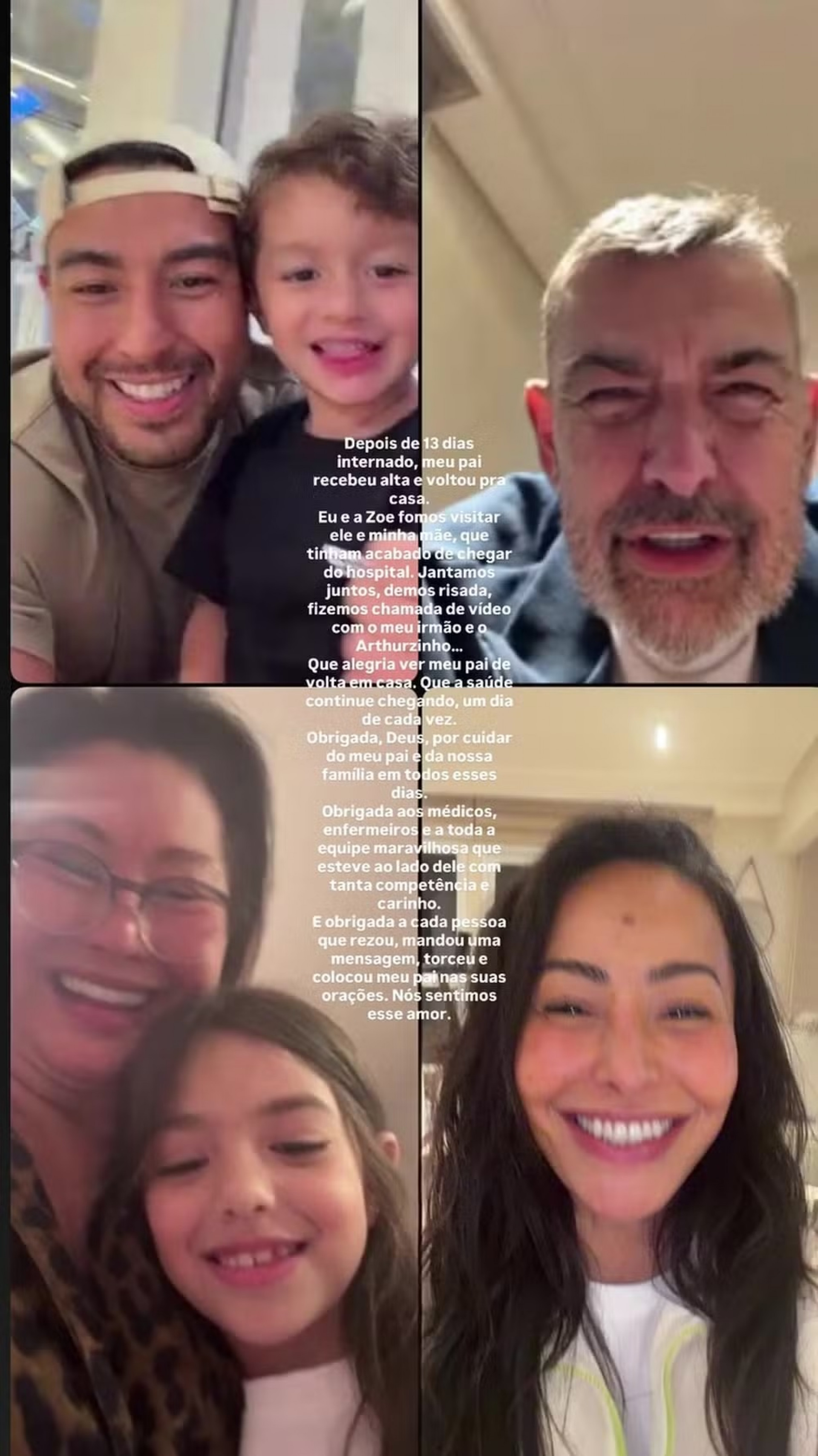 Sabrina Sato mostra videochamada com a família  - Reprodução do Instagram