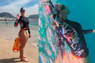 Paolla Oliveira encara treino em alto-mar: 'Desafio'