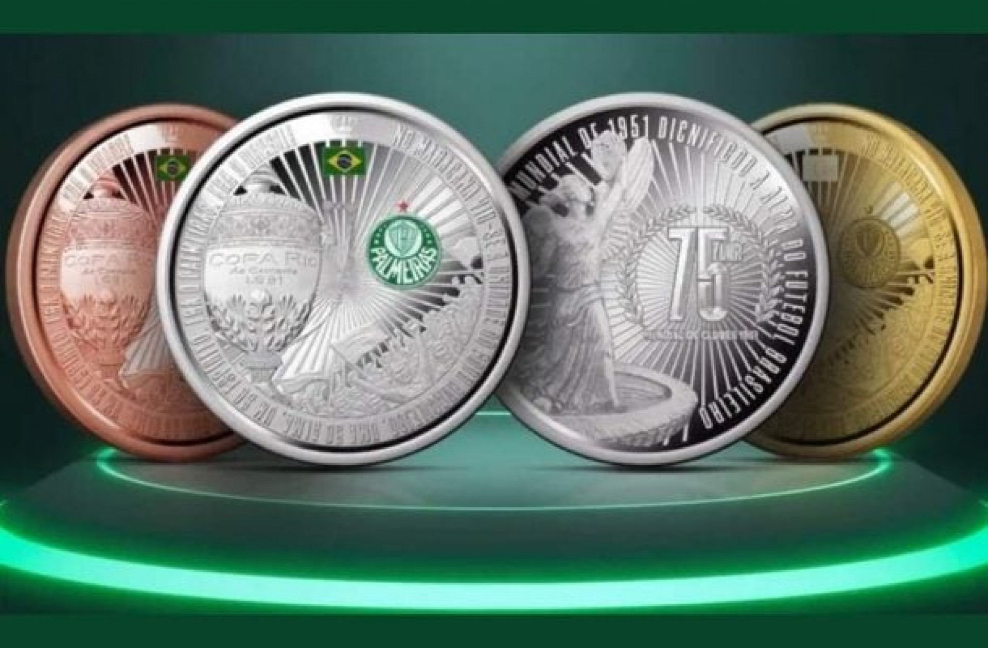 Casa da Moeda cria cole&ccedil;&atilde;o em homenagem ao Palmeiras com medalha de at&eacute; R$ 75 mil
