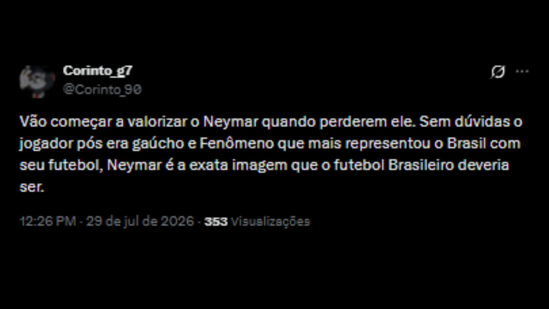 Discussão sobre Neymar ter se aposentado da Seleção, nas redes sociais - Reprodução/X @Corinto_90