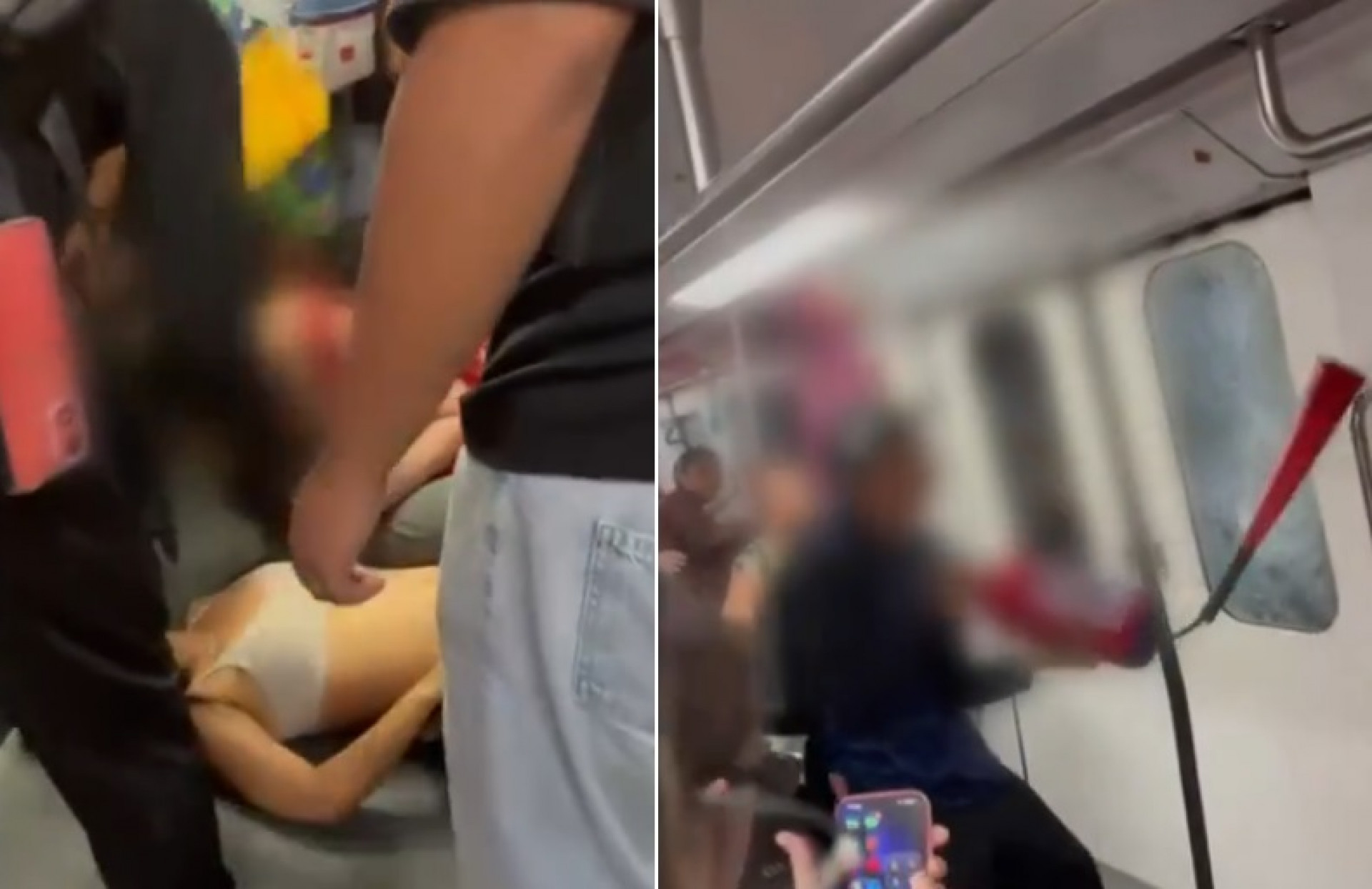 Passageiros passam mal e homem quebra janela do vagão do metrô do Rio para entrar ar - Reprodução Redes Sociais