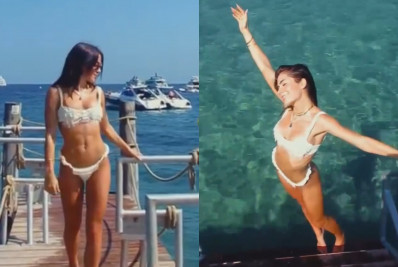Jade Picon posa de biquíni e mostra abdômen definido na Itália