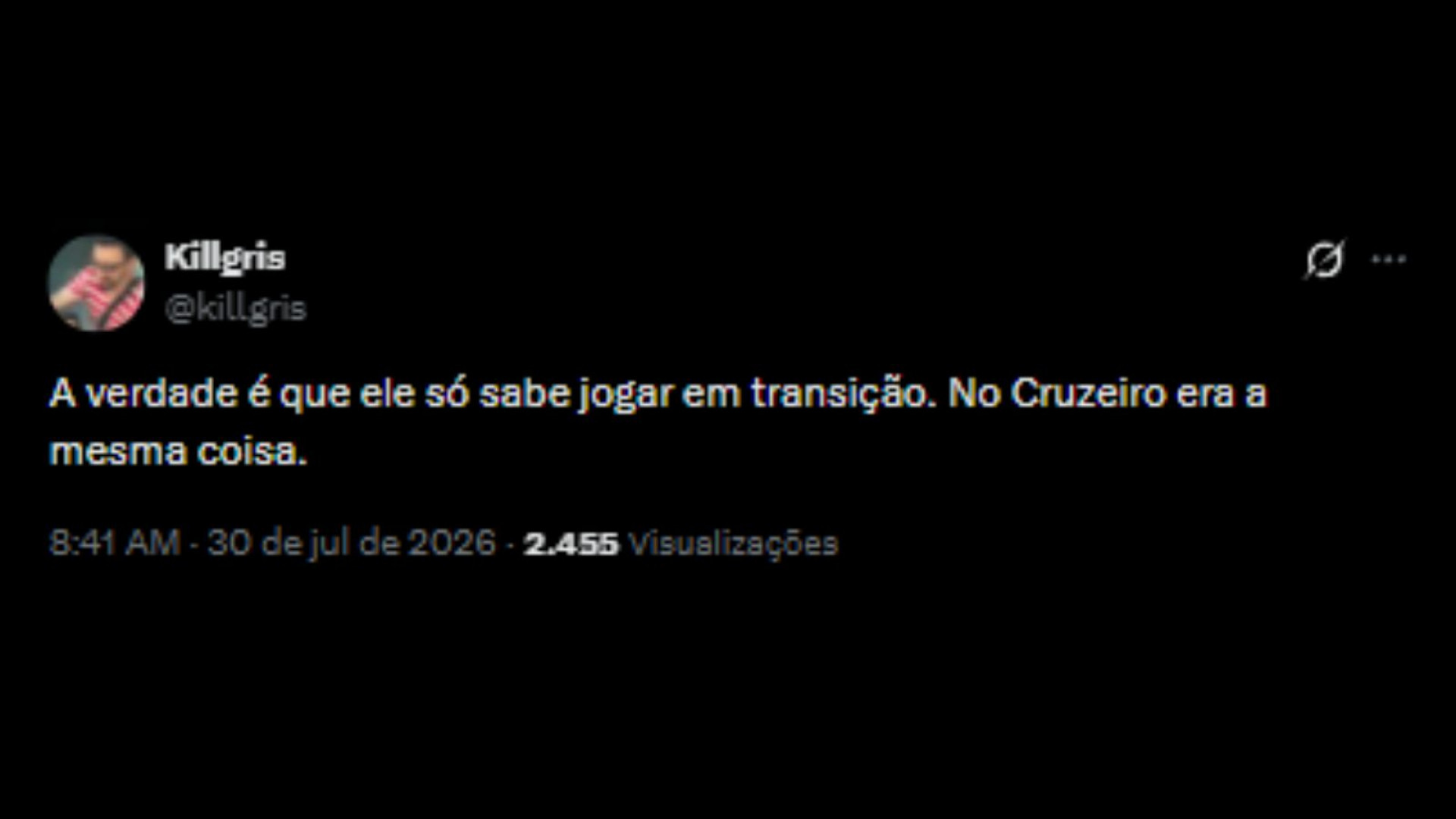 Críticas à fala de Leo Jardim sobre reforços - Reprodução/X @killgris
