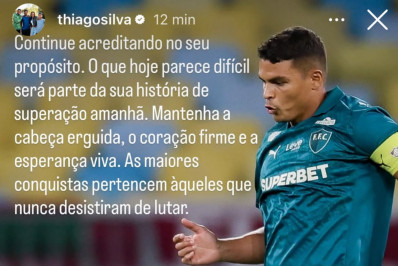 Thiago Silva manda recado para tricolores: 'Já já estou de volta'