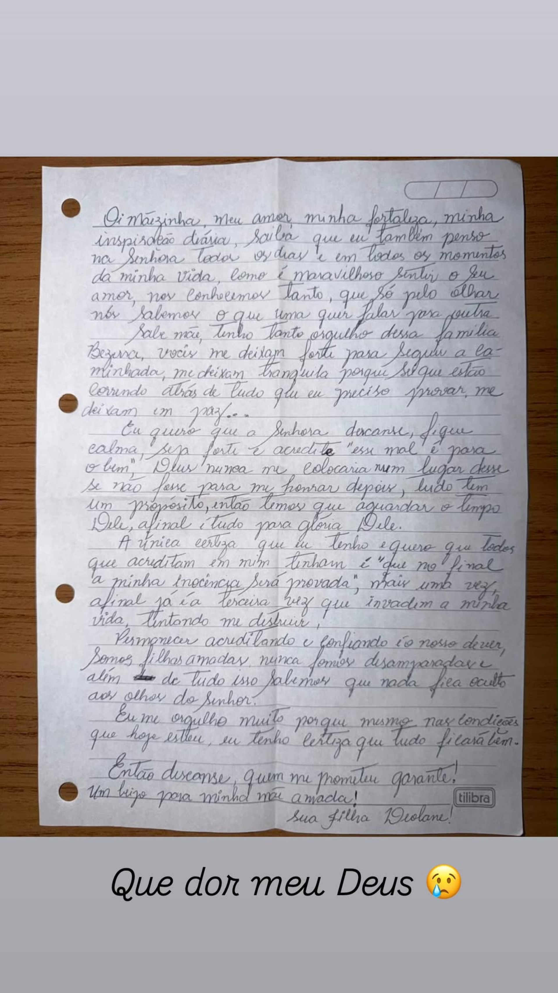 Deolane Bezerra escreveu carta enquanto segue presa  - Reprodução/Instagram
