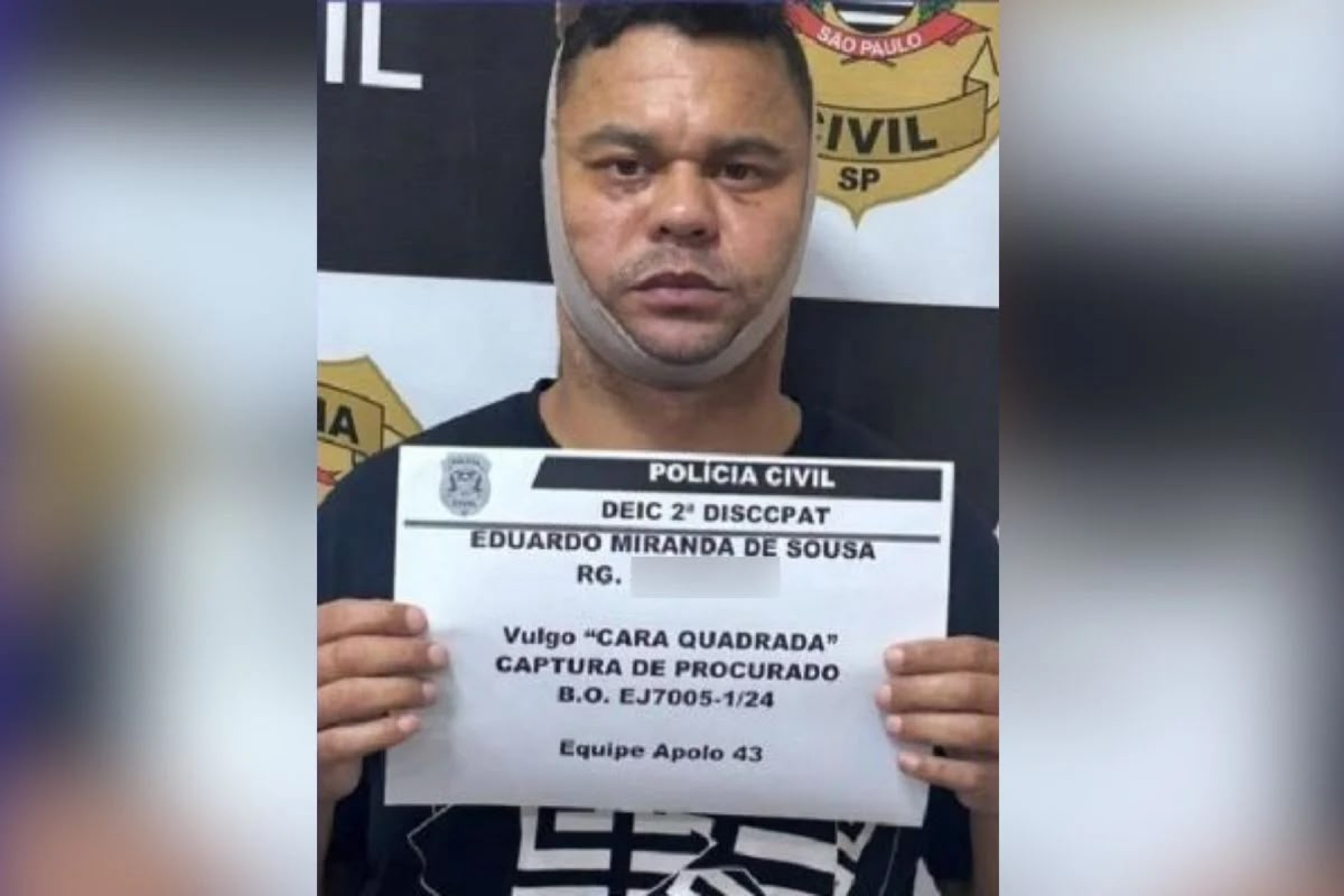 Eduardo Miranda de Souza, o Cara Quadrado, foi preso ao tentar fazer cirurgia - Divulgação