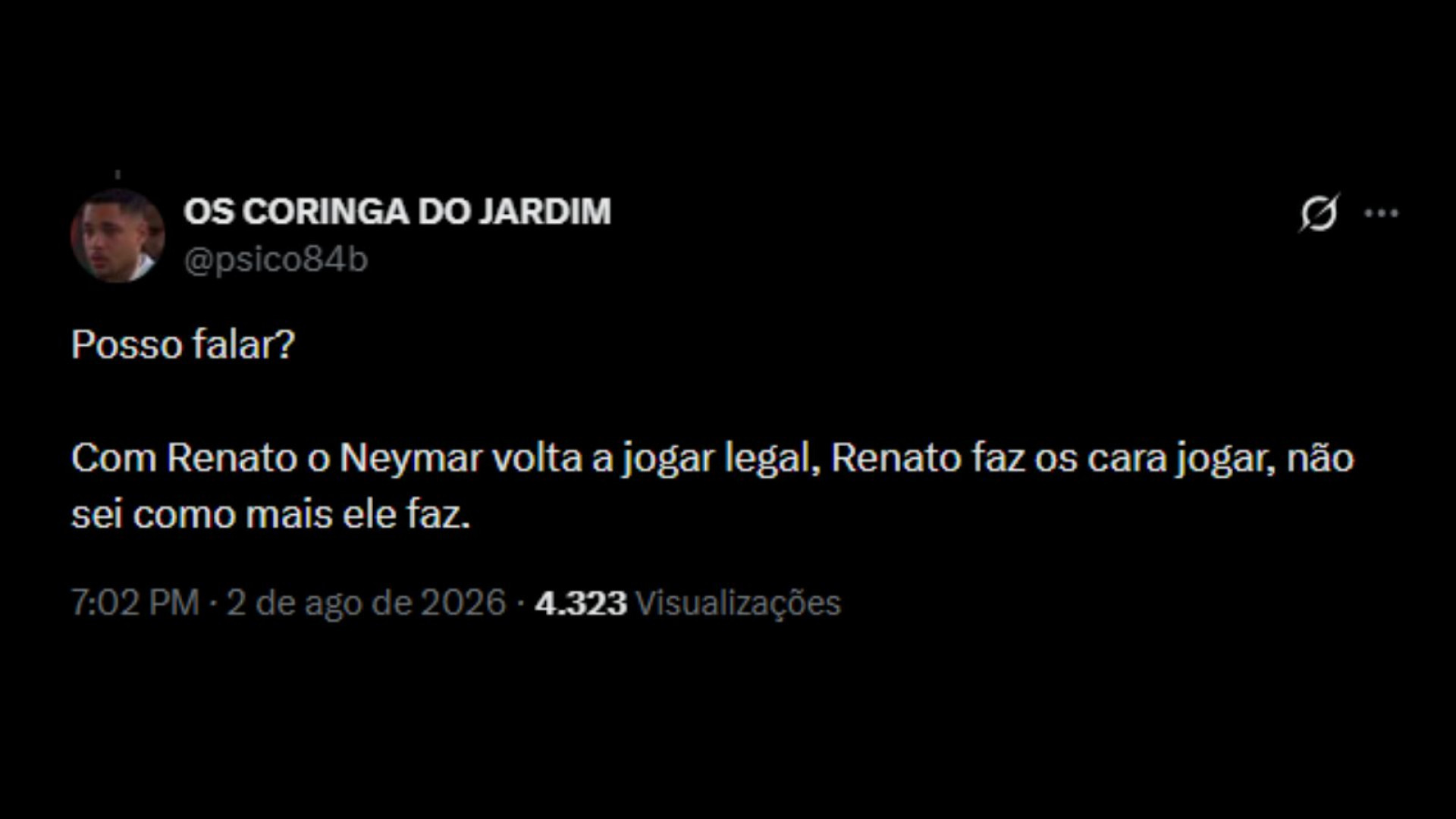 Postagens em relação a vinda de Renato Gaúcho para o Santos - ReproduçãoX @psico84b