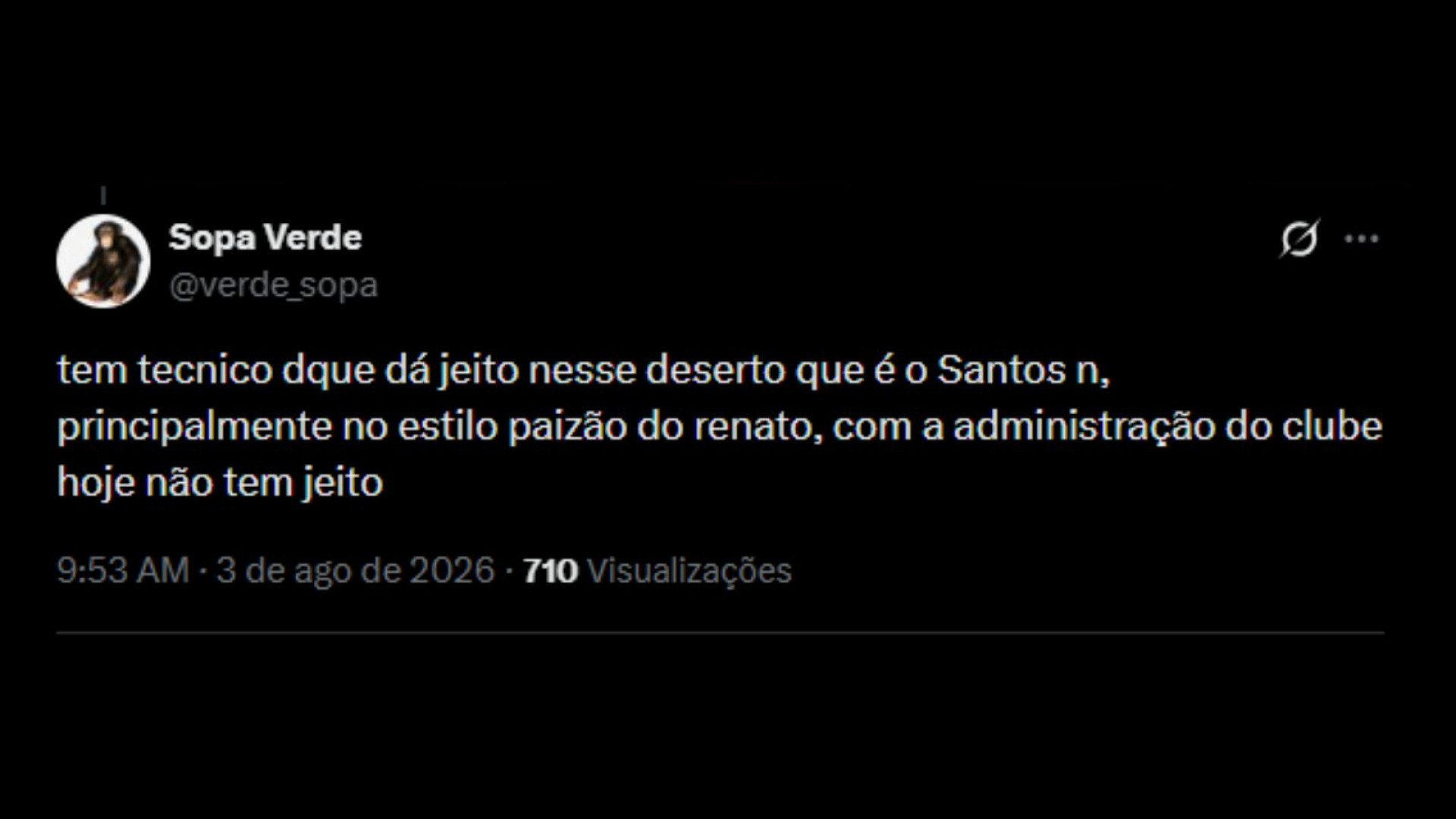 Postagens em relação a vinda de Renato Gaúcho para o Santos - ReproduçãoX @verde_sopa