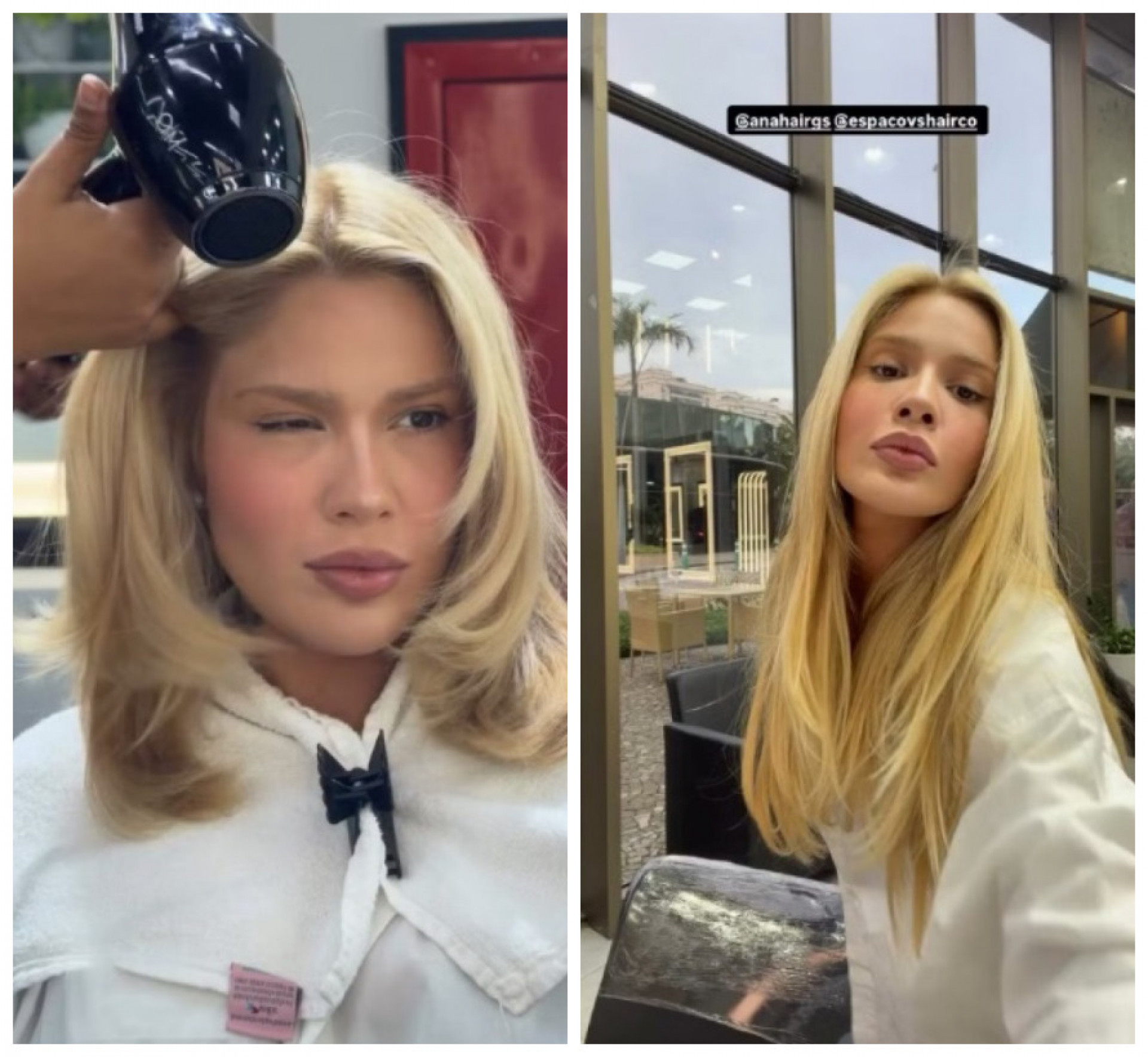 Karoline Lima: antes e depois do mega hair - Reprodução Instagram