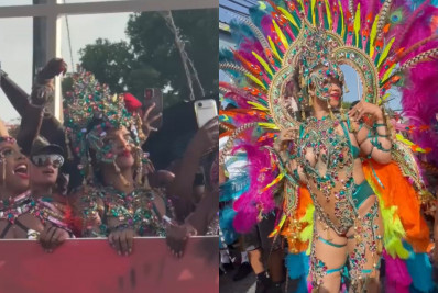 Rihanna desfila com fantasia luxuosa no Carnaval de Barbados