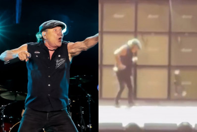Vocalista do AC/DC quase é atingido por canhão cenográfico em show