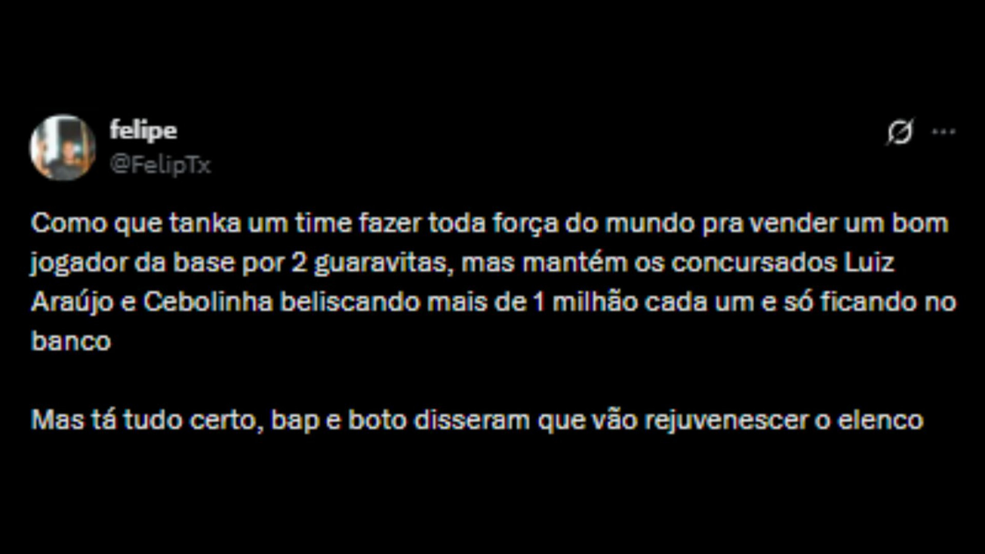 Críticas aos dirigentes do Flamengo por conta da venda de jovens - Reprodução/X @Rafaelkkkk_