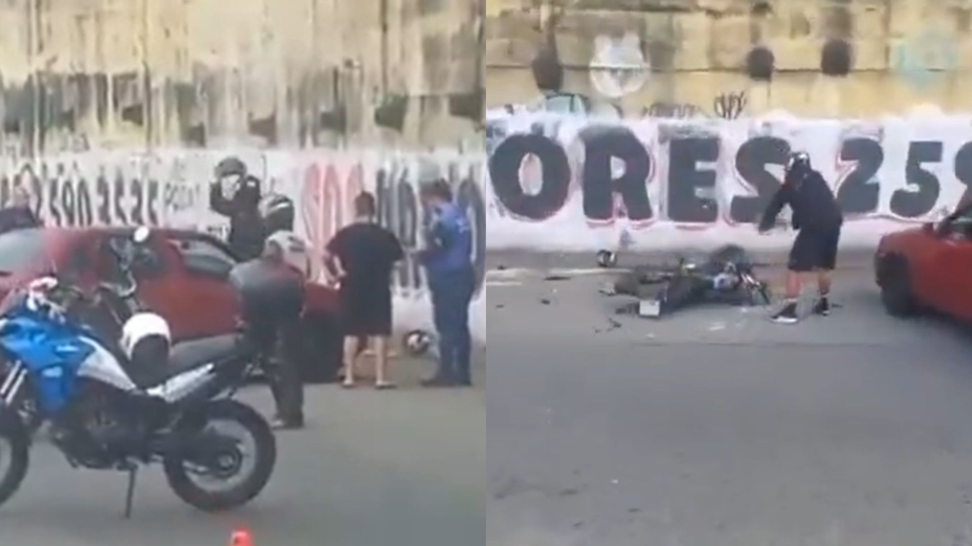 Homem usou uma pedra para quebrar a pr&oacute;pria moto em uma blitz
