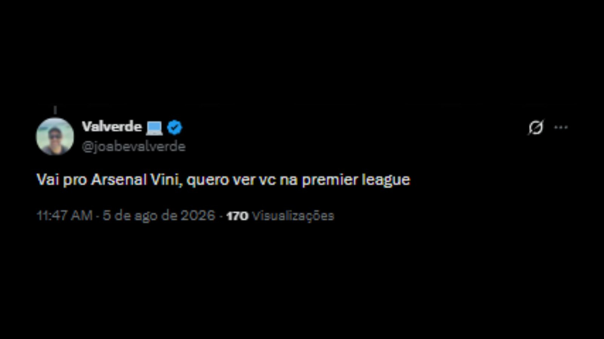 Torcedores apoiando saída do Vini Júnior para o Arsenal após não renovação com Real Madrid - Reprodução/X @joabevalverde