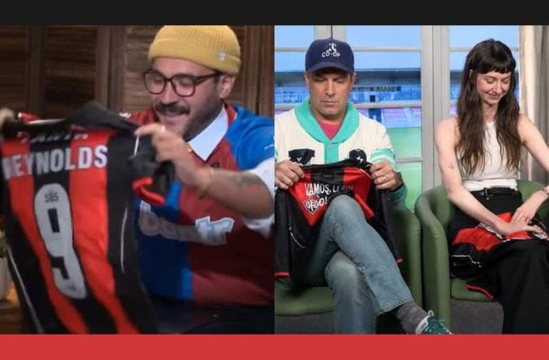 Elenco de Ted Lasso recebe camisa do Vit&oacute;ria em divulga&ccedil;&atilde;o de temporada; veja v&iacute;deo