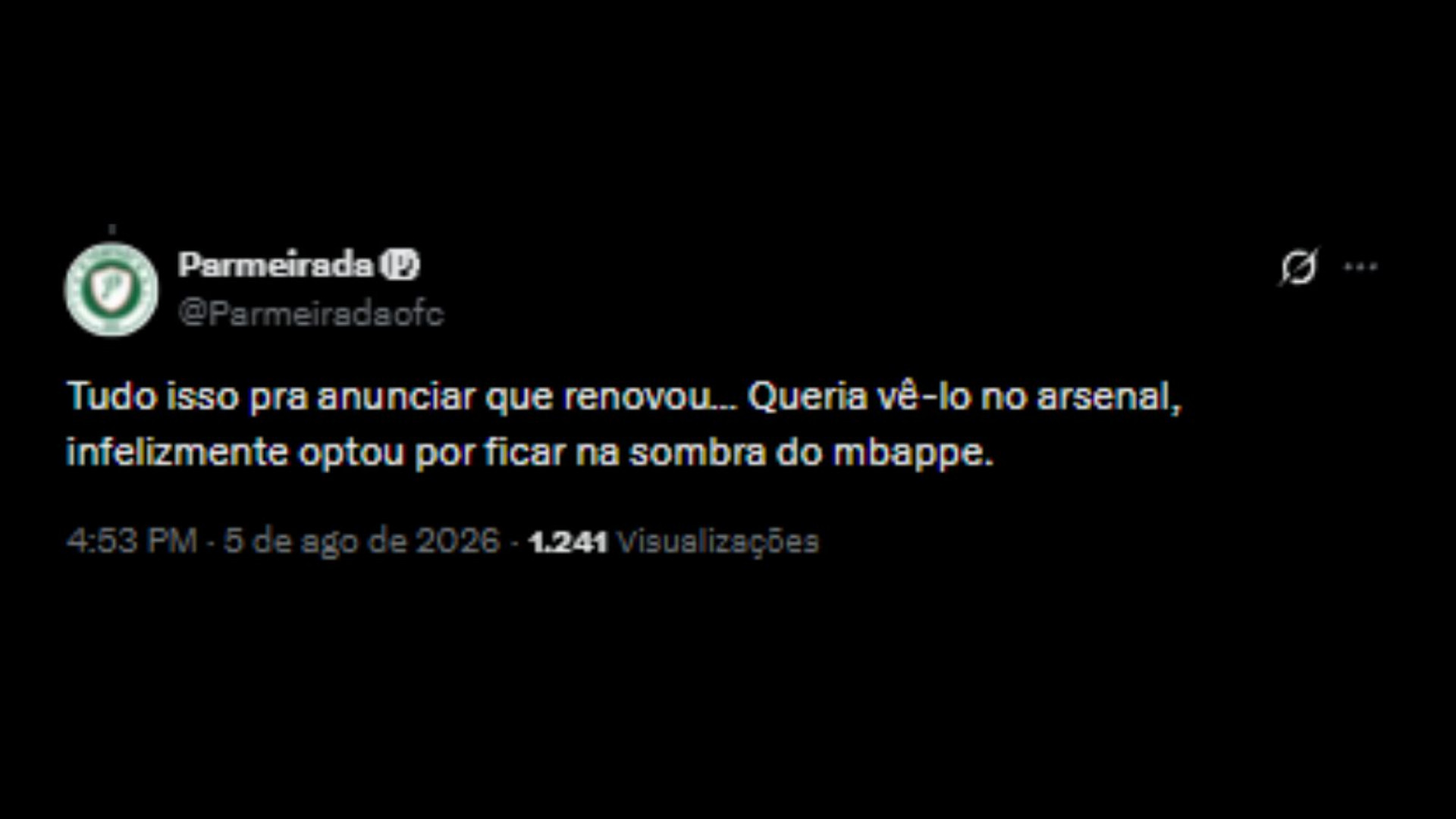 Teorias das redes sociais sobre Vini Júnior ter apagado seu perfil por completo - Reprodução/X @Parmeiradaofc