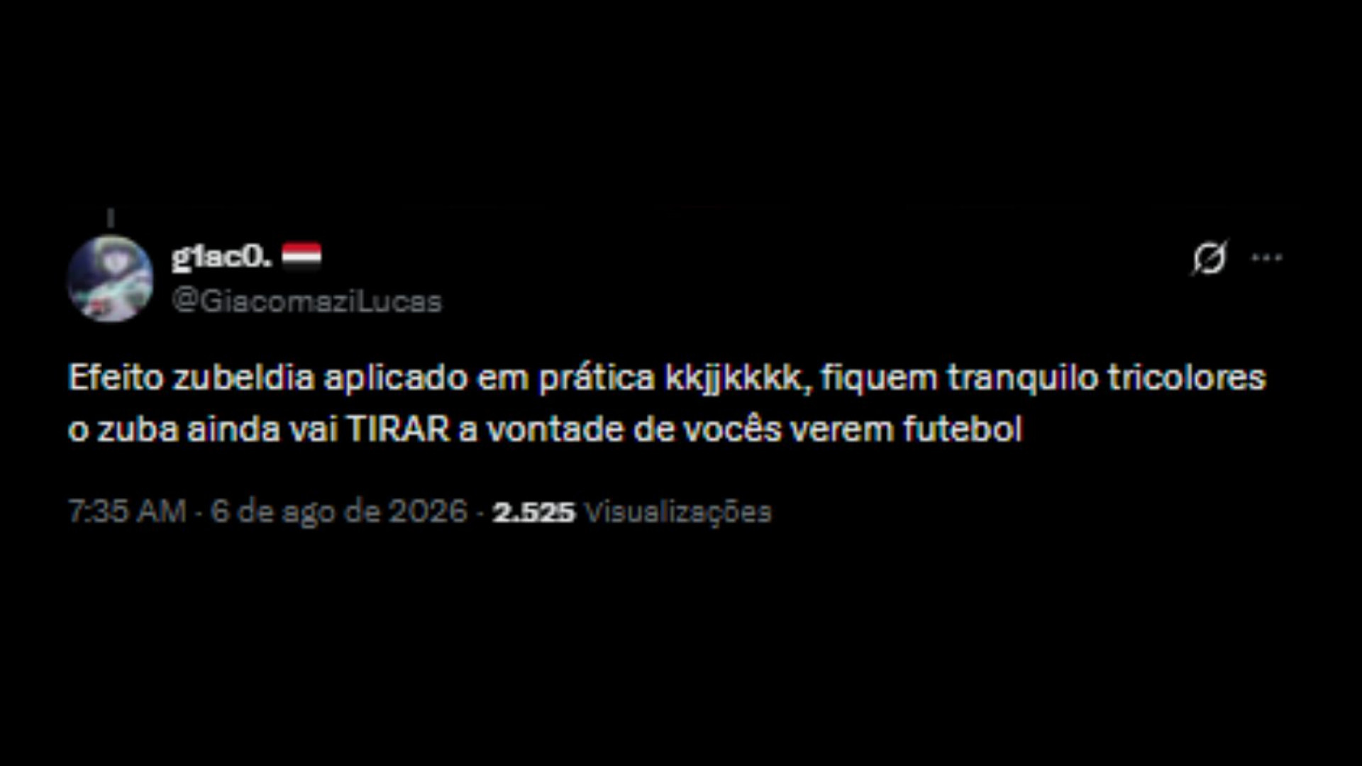 Torcedores nas redes sociais concordando com crítica de Roger Flores sobre Luis Zubeldía não usar a base - Reprodução/X @Giacomazilucas