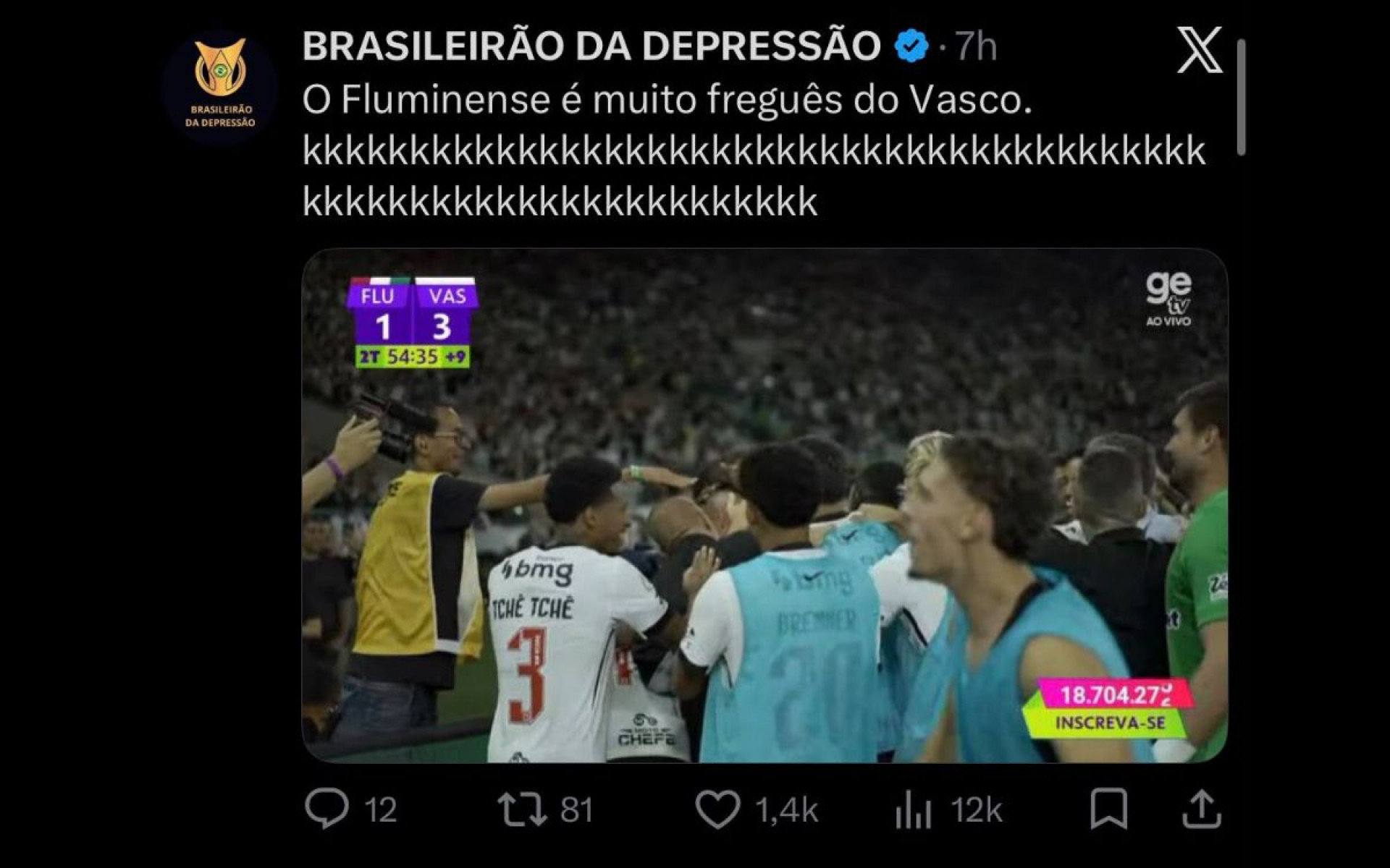 Internautas não perdoaram eliminação do Fluminense para o Vasco, na Copa do Brasil - Reprodução / Internet