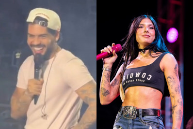 Zé Felipe cita Ana Castela em show e dispara: 'Dá problema'