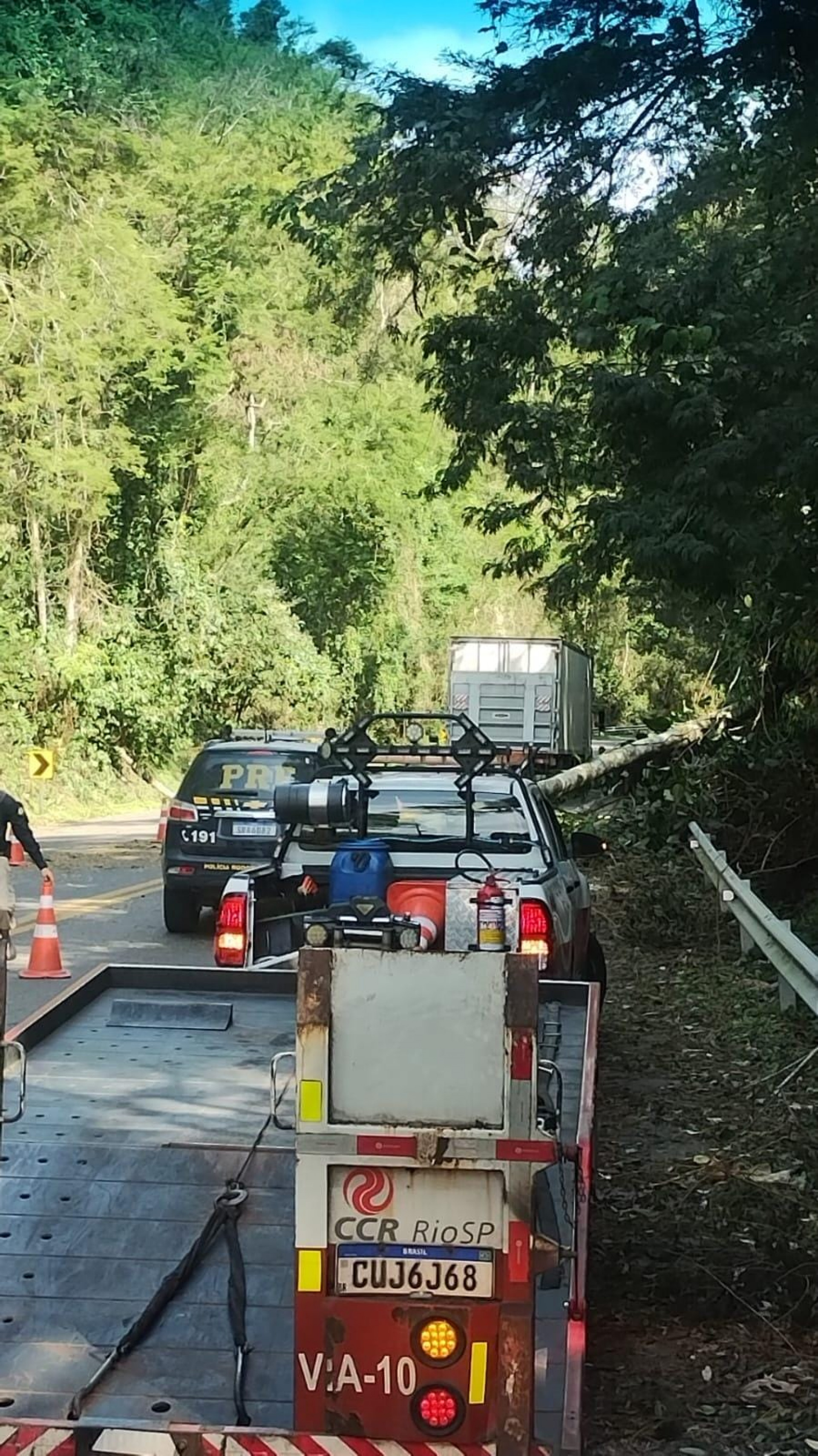 Equipes desobstruindo a pista em Paraty - Divulga&ccedil;&atilde;o/Reprodu&ccedil;&atilde;o Rede Social