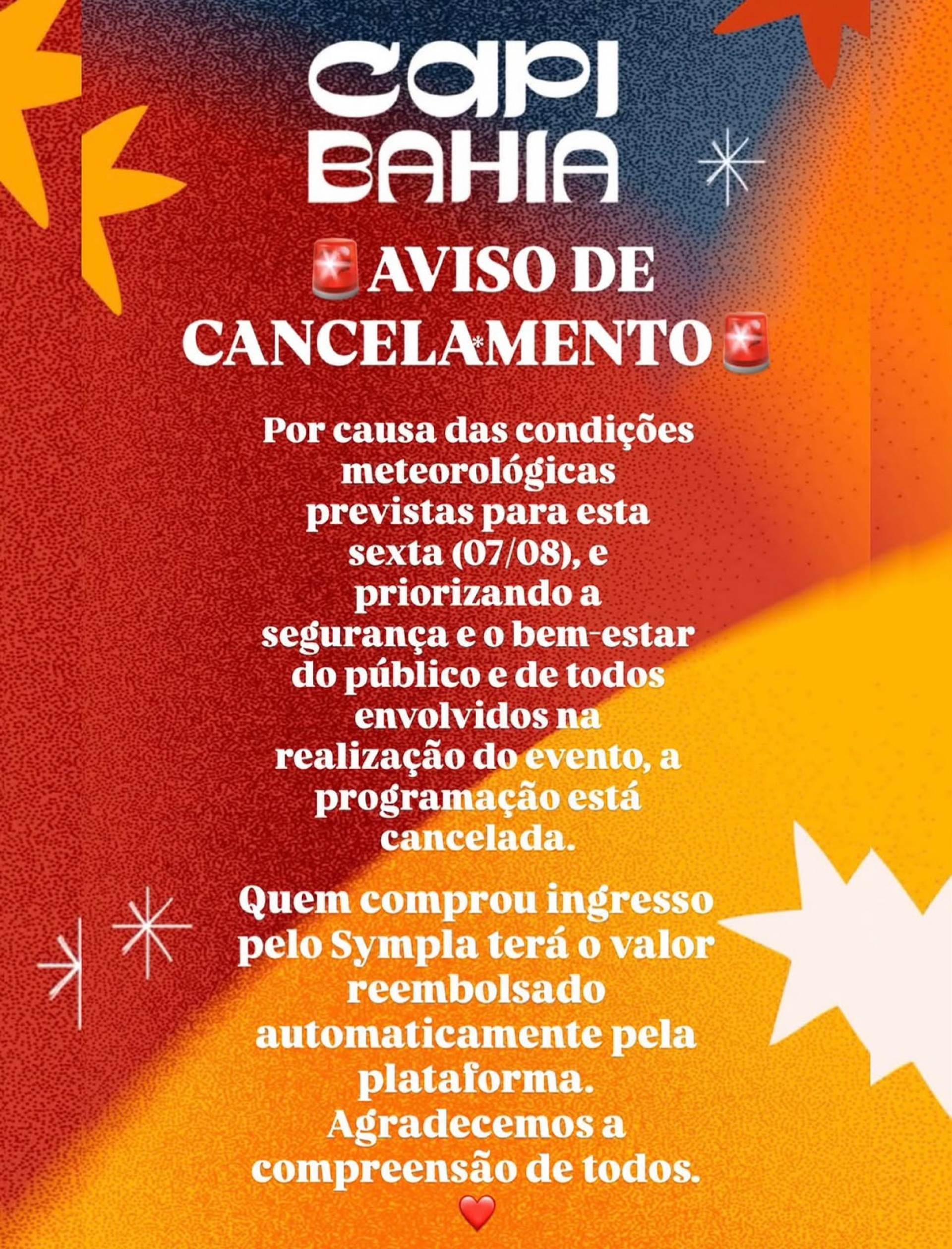Evento CapiBahia, que aconteceria no Centro Cultural Capiberibe, foi cancelado - Reprodução/Redes sociais