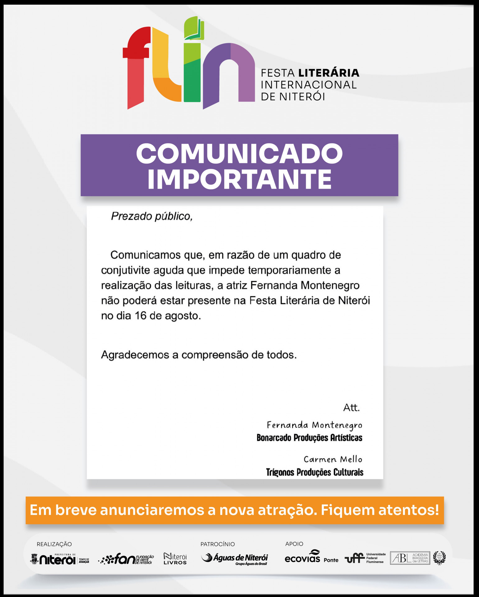 Fernanda Montenegro cancelou participação na Festa Literária de Niterói!
 - Reprodução/Instagram 