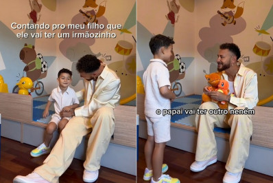 Fred Bruno mostra reação do filho ao saber que terá um irmão