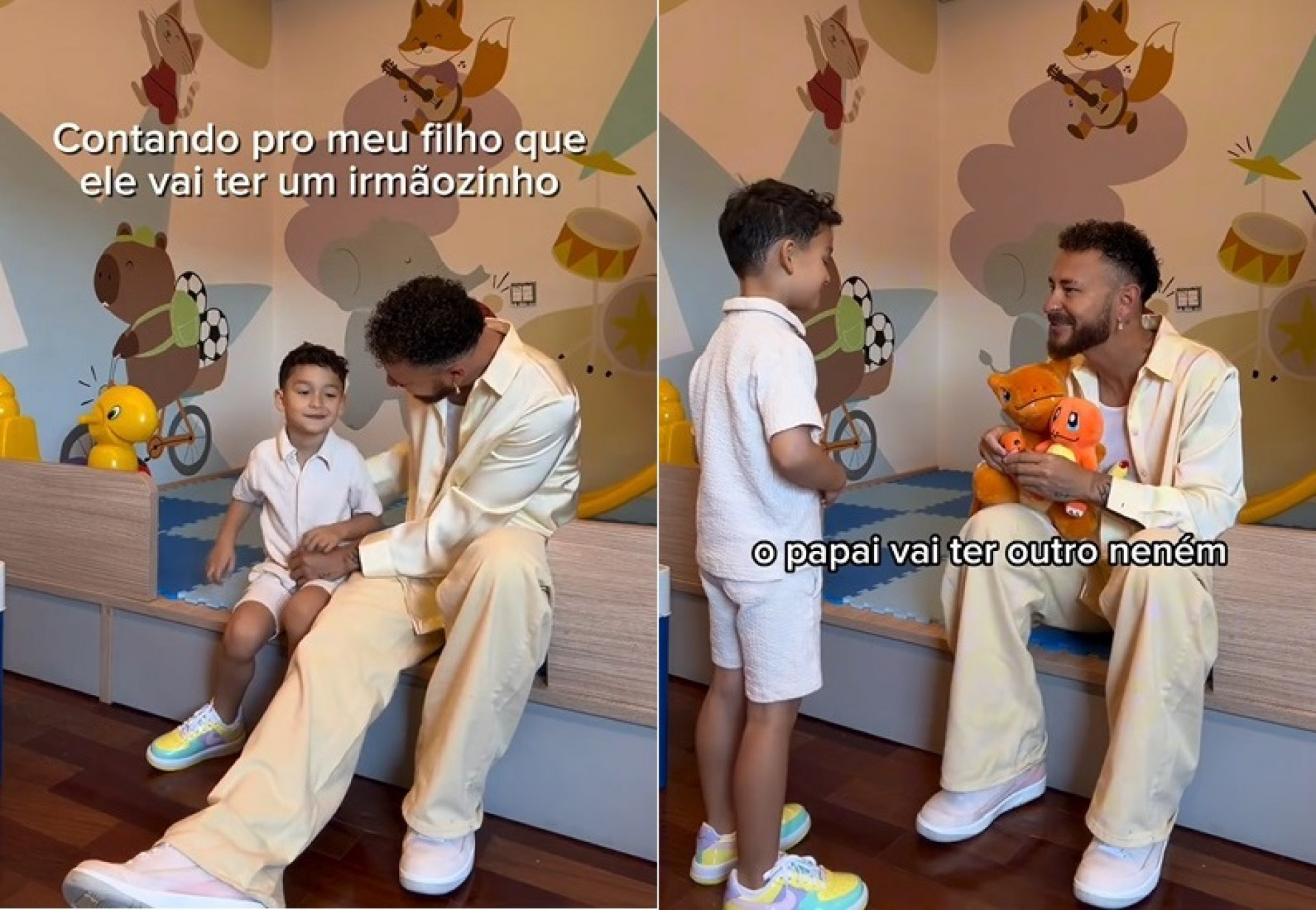Fred Bruno mostrou reação de Cris ao descobrir que vai ganhar um irmão - Reprodução/Instagram 