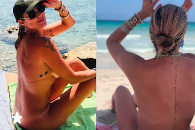Nua, Luana Piovani pega sol e se diverte em praia de Ibiza