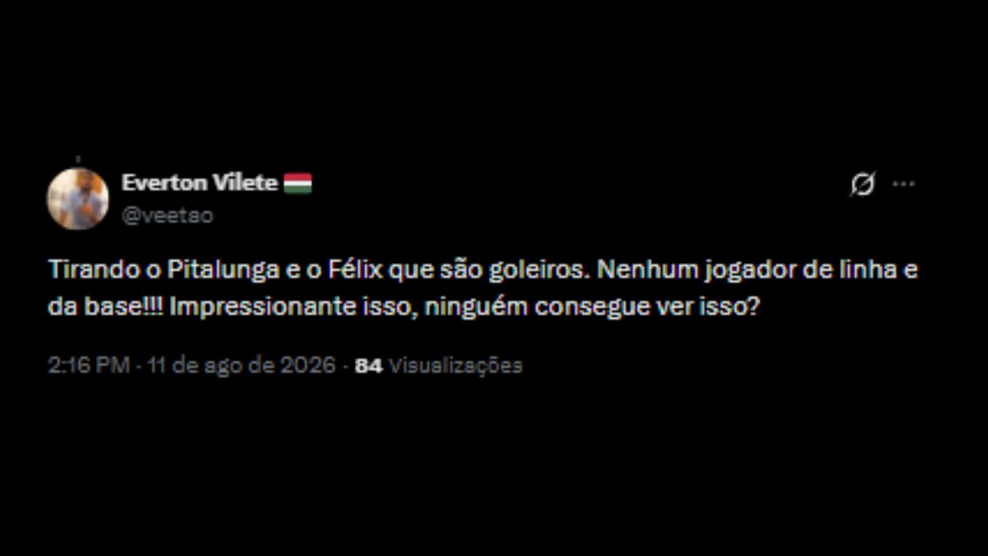 Críticas ao treinador, Luis Zubeldía por não usar a categoria de base do Fluminense - Reprodução/X @veetao