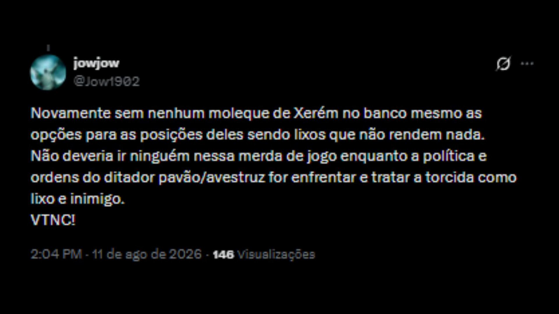 Críticas ao treinador, Luis Zubeldía por não usar a categoria de base do Fluminense - Reprodução/X @Jow1902