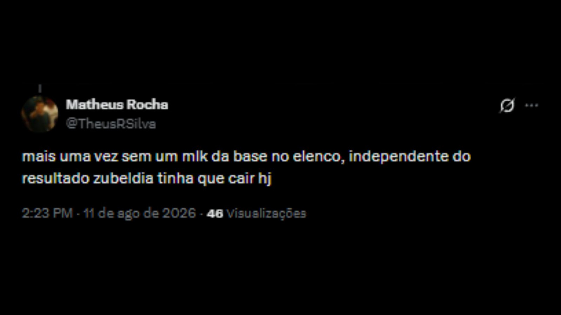 Críticas ao treinador, Luis Zubeldía por não usar a categoria de base do Fluminense - Reprodução/X @TheusRSilva