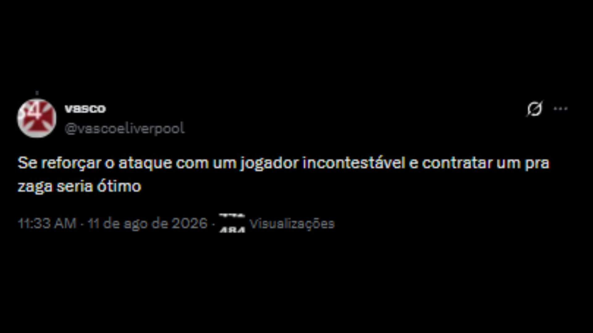 Torcedores do Vasco otimista em relação ao confronto contra o Vitória, pela Copa do Brasil - Reprodução/X @vascoeliverpool