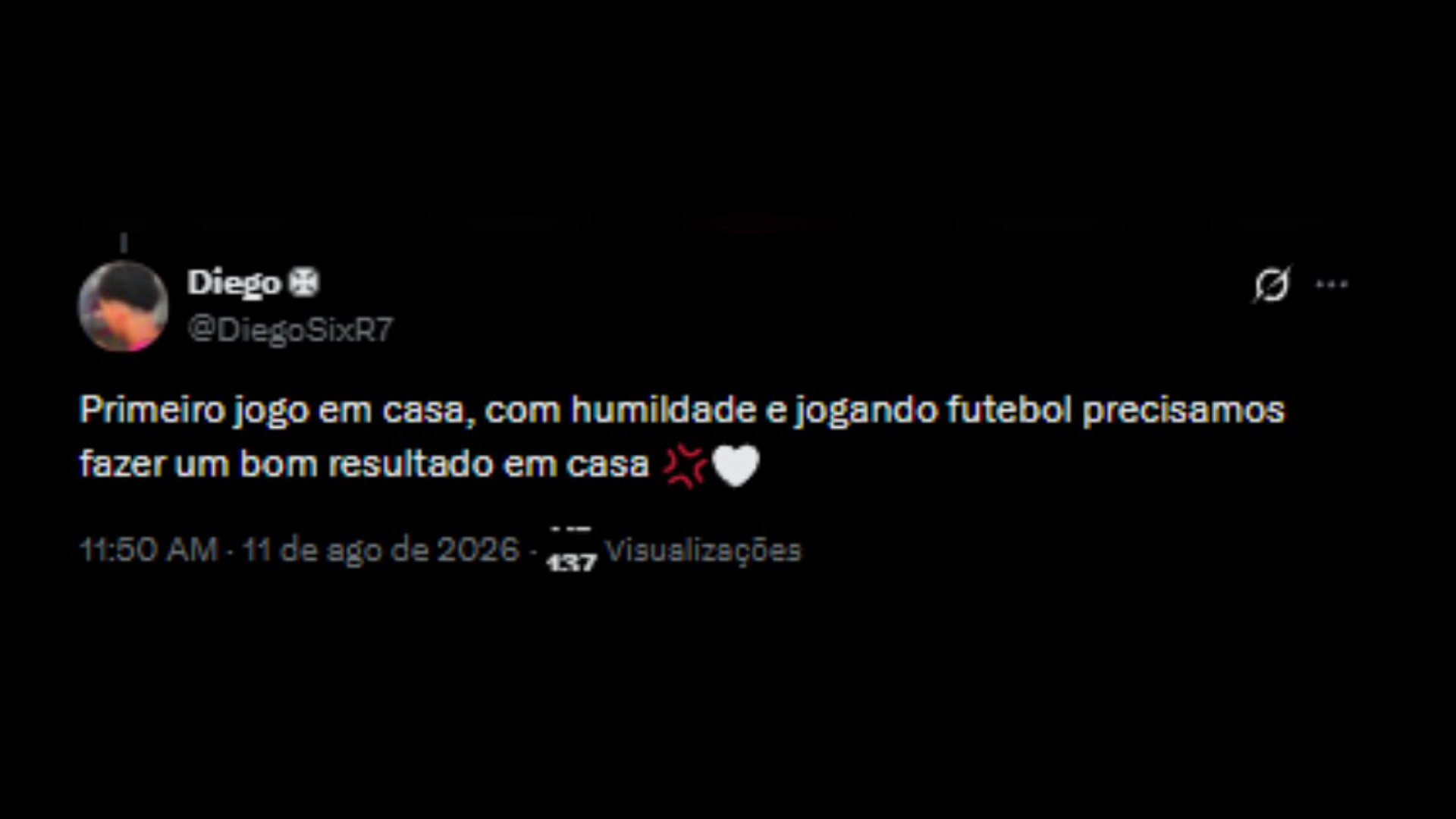 Torcedores do Vasco otimista em relação ao confronto contra o Vitória, pela Copa do Brasil - Reprodução/X @DiegoSixr7