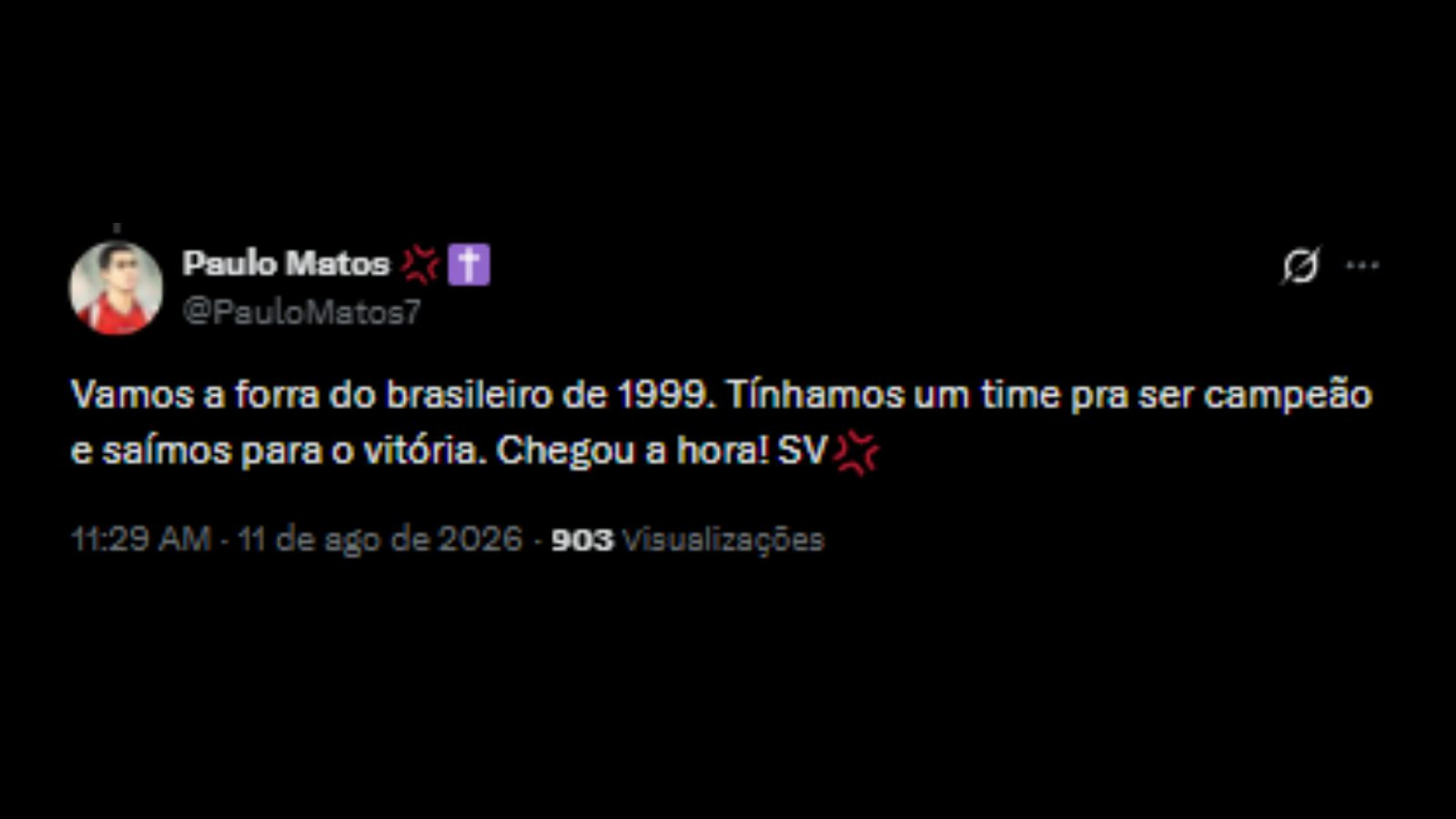 Torcedores do Vasco otimista em relação ao confronto contra o Vitória, pela Copa do Brasil - Reprodução/X @PauloMatos7
