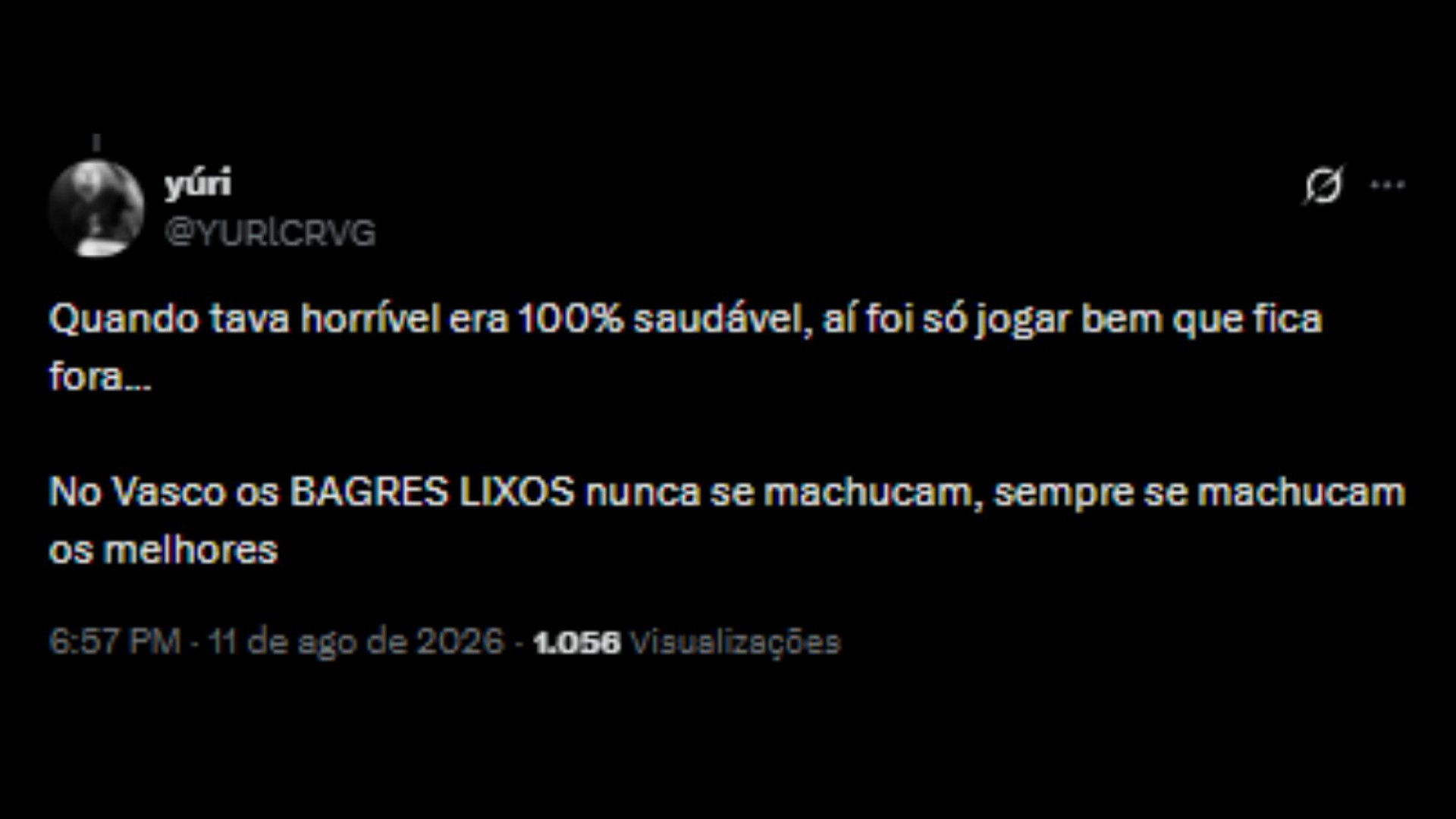 Vascaínos lamentando lesão do Brenner e cobrando diretoria - Reprodução/X @YURlCRVG