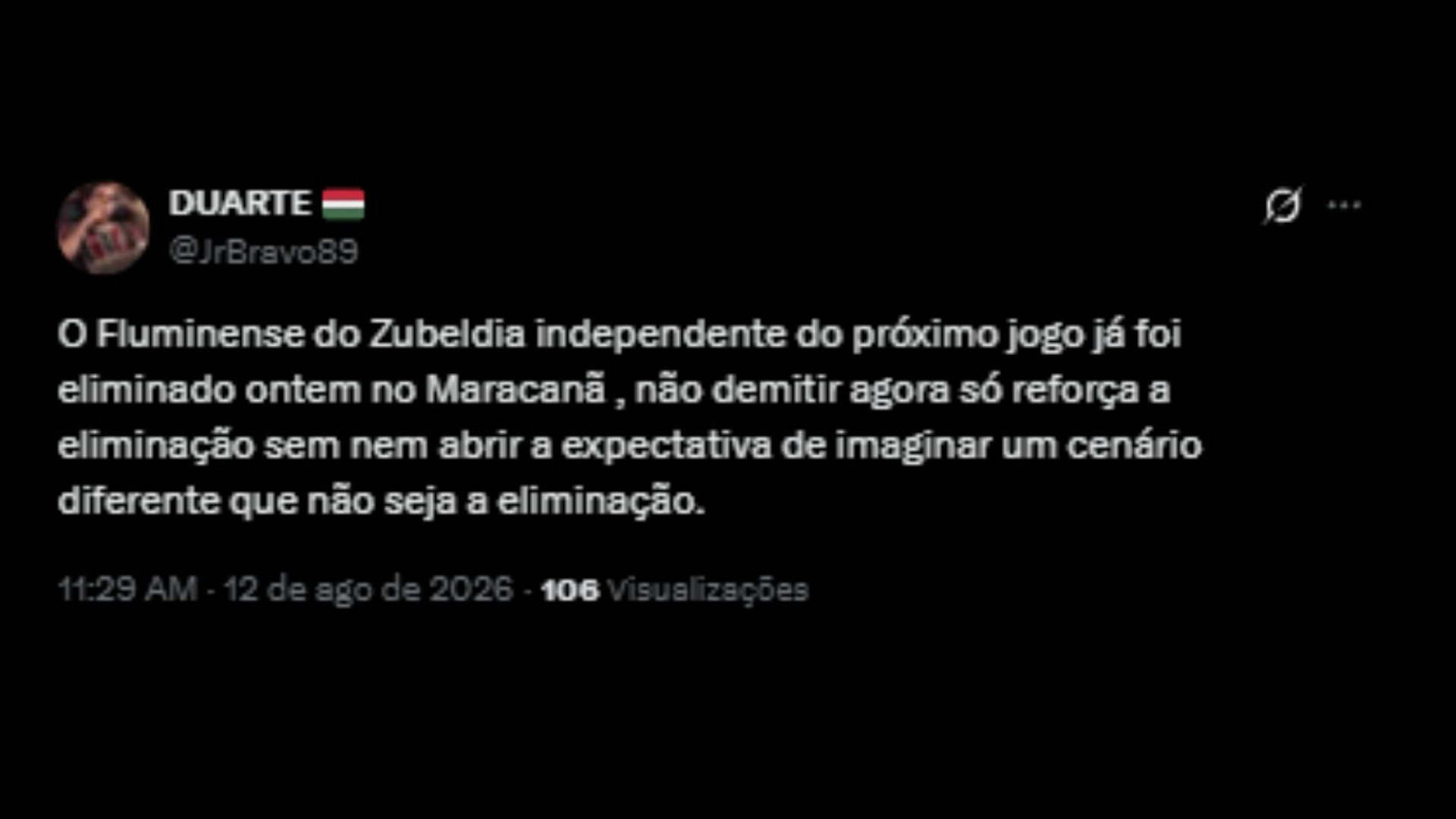Torcedores do Fluminense pedindo demissão de Luis Zubeldía por meio das redes sociais - Reprodução/X @JrBravo89
