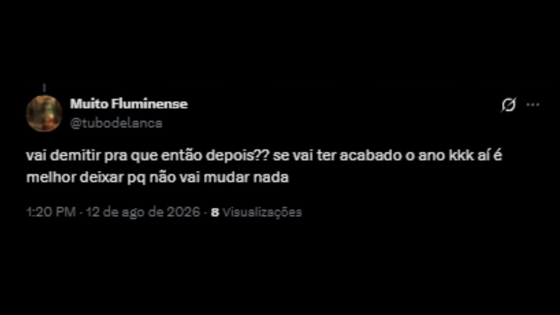 Torcedores do Fluminense pedindo demissão de Luis Zubeldía por meio das redes sociais - Reprodução/X @tubodelanca