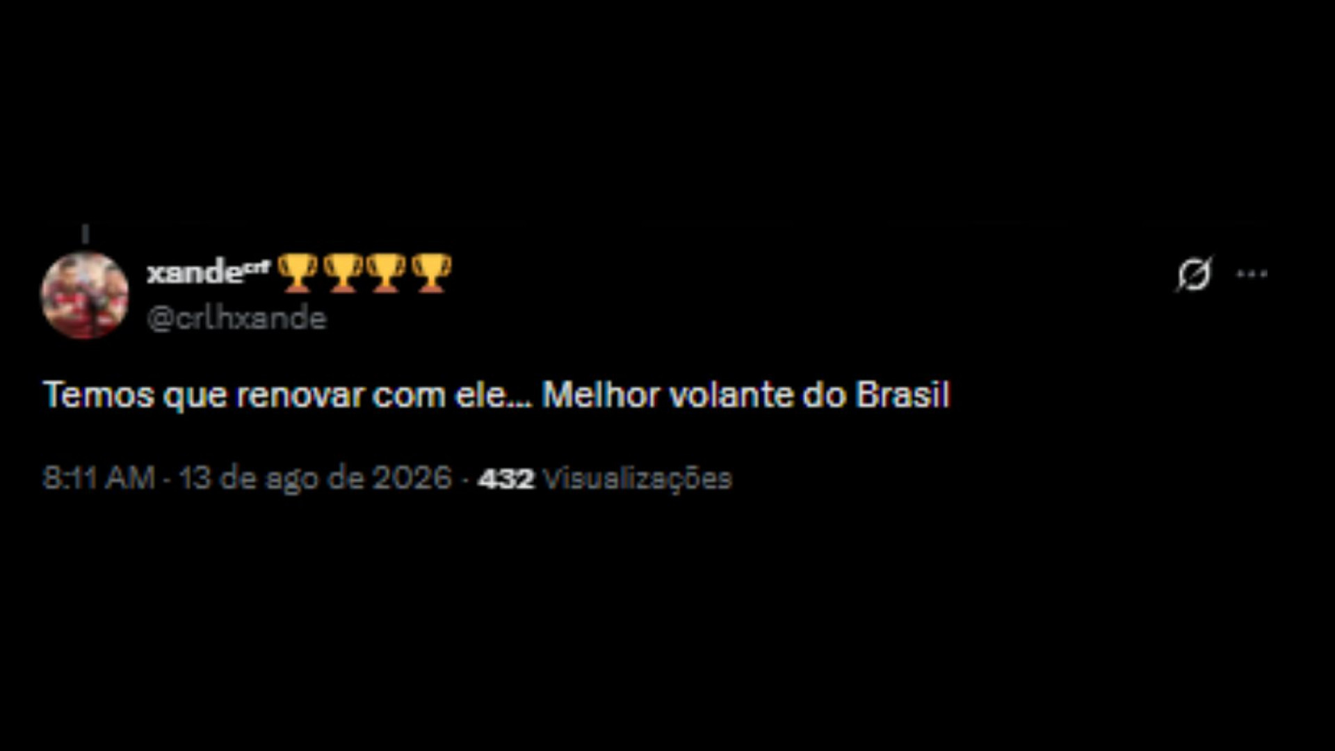 Elogios ao volante, Erick Pulgar, do Flamengo, após partida contra o Cruzeiro - Reprodução/X @