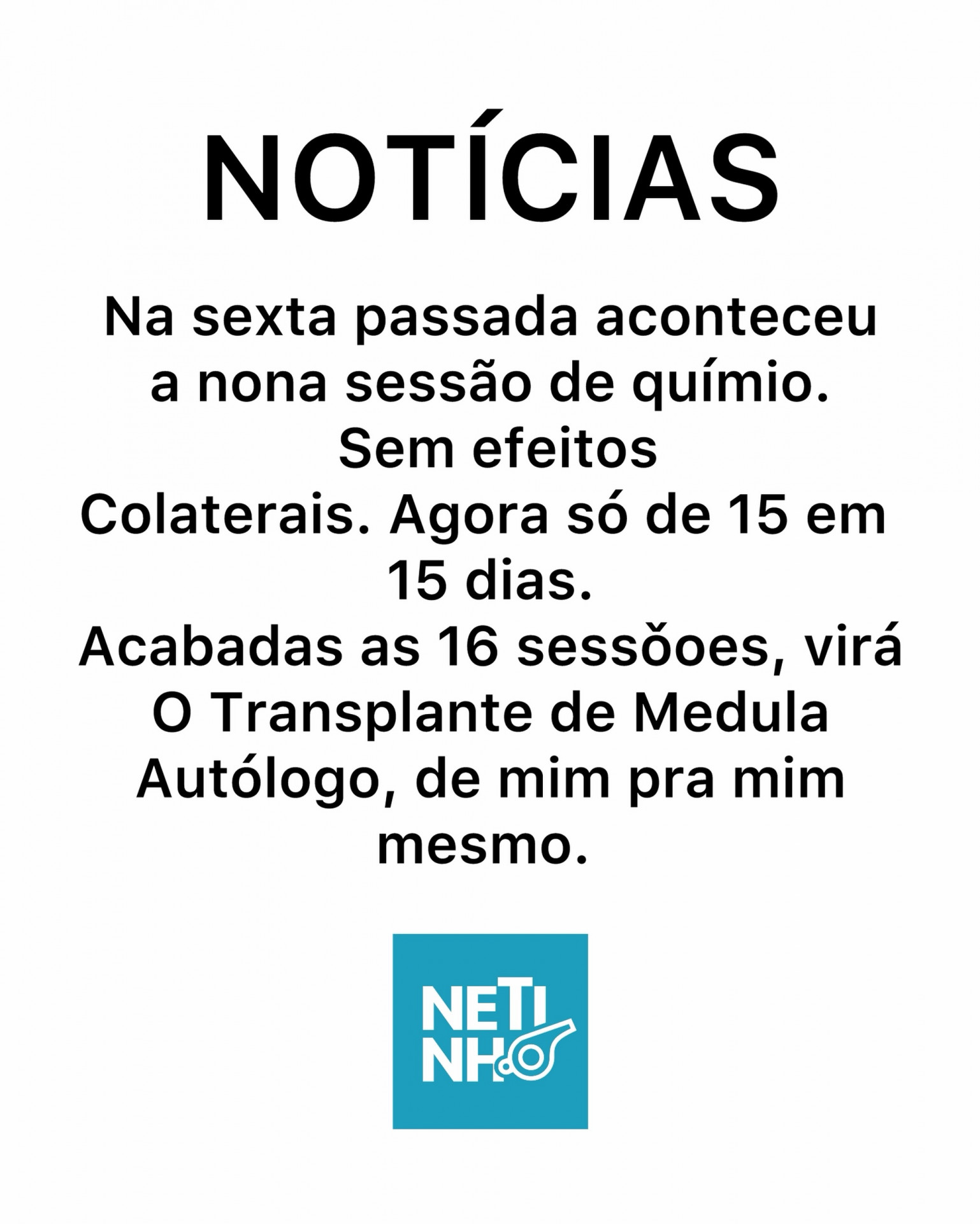 Netinho atualizou fãs sobre o tratamento de um linfoma raro - Reprodução/Instagram