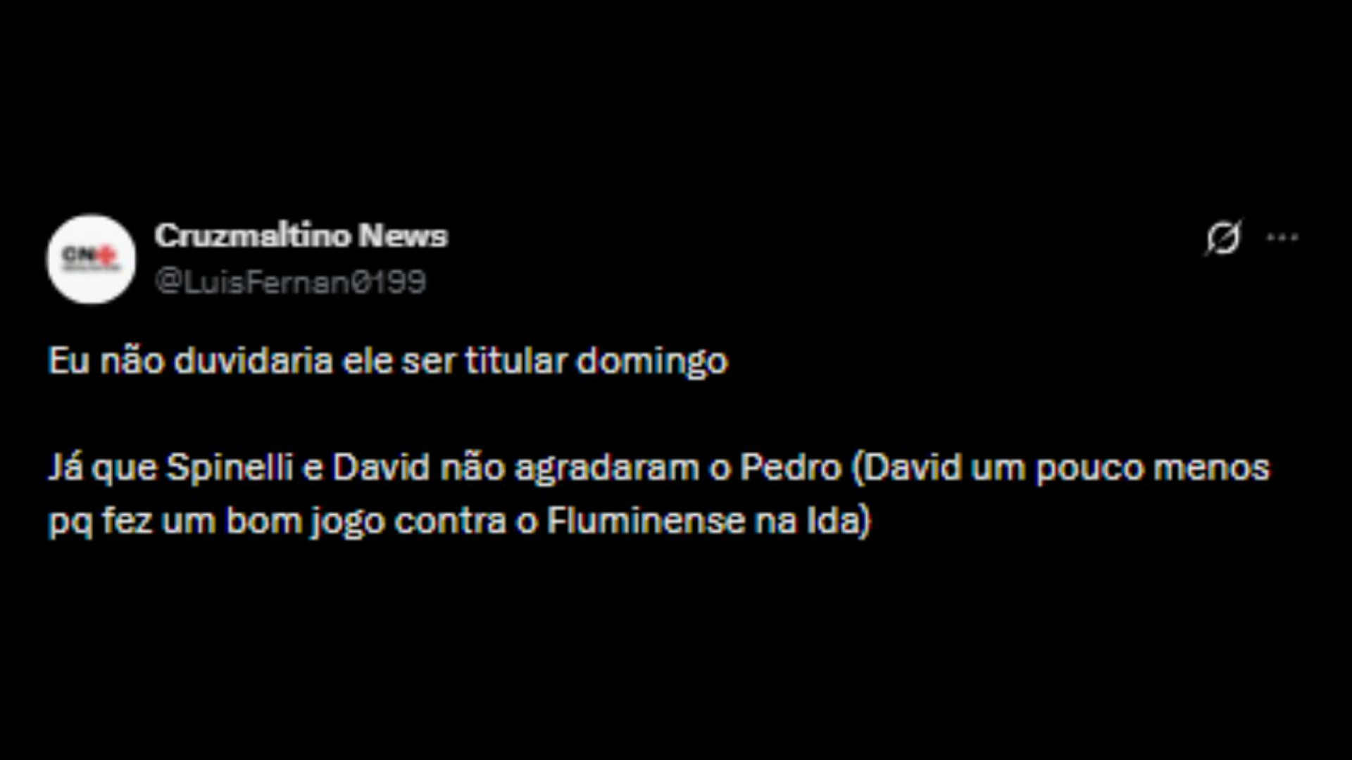 Torcedores debatendo possiblidade de Facundo Colidio jogar como centroavante - Reprodução/X @LuisFernan0199