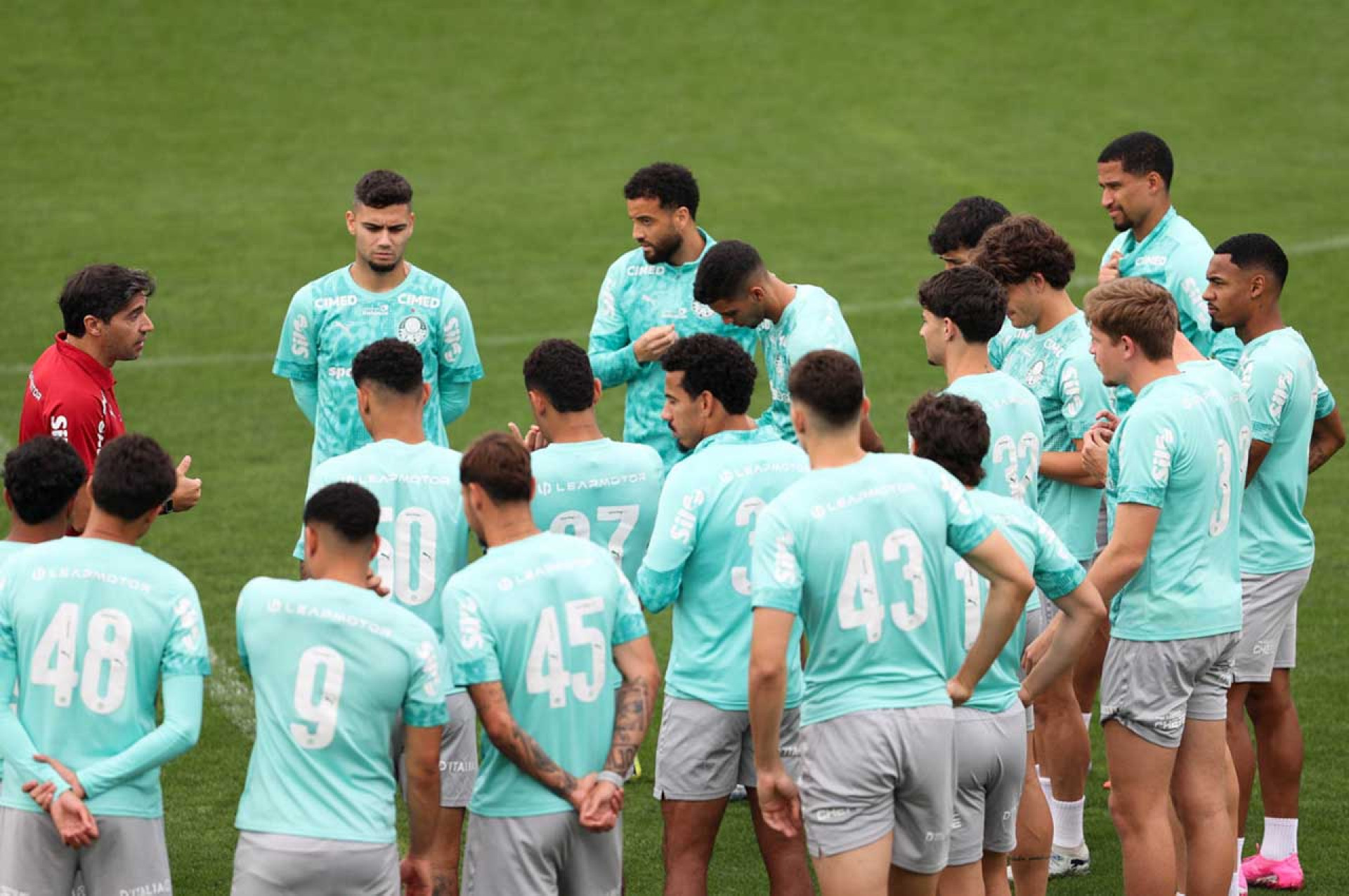Treino do Palmeiras - Abel com o grupo -  Cesar Greco/Palmeiras