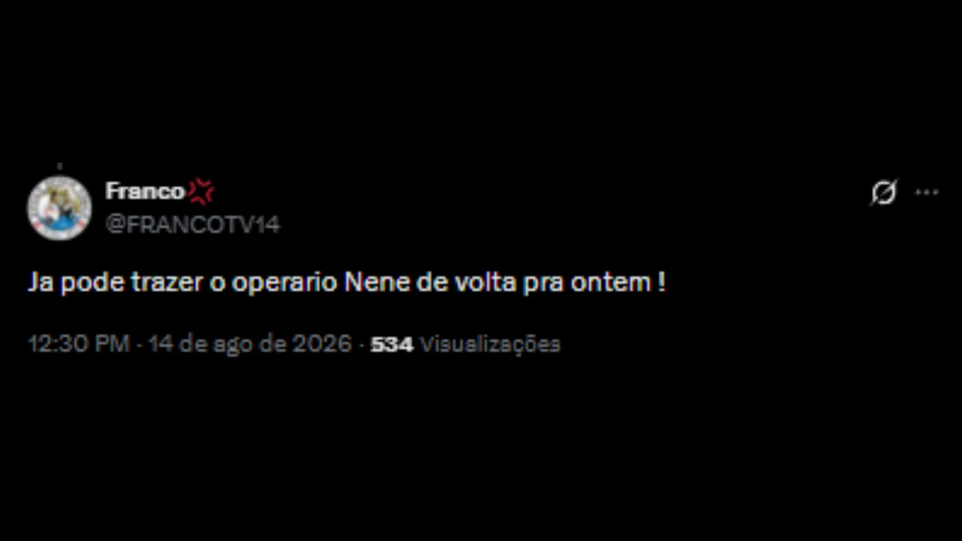 Pedidos para amistoso comemorativo de despedida para o meio-campista, Nenê, pelo Vasco - Reprodução/X @FRANCOTV14
