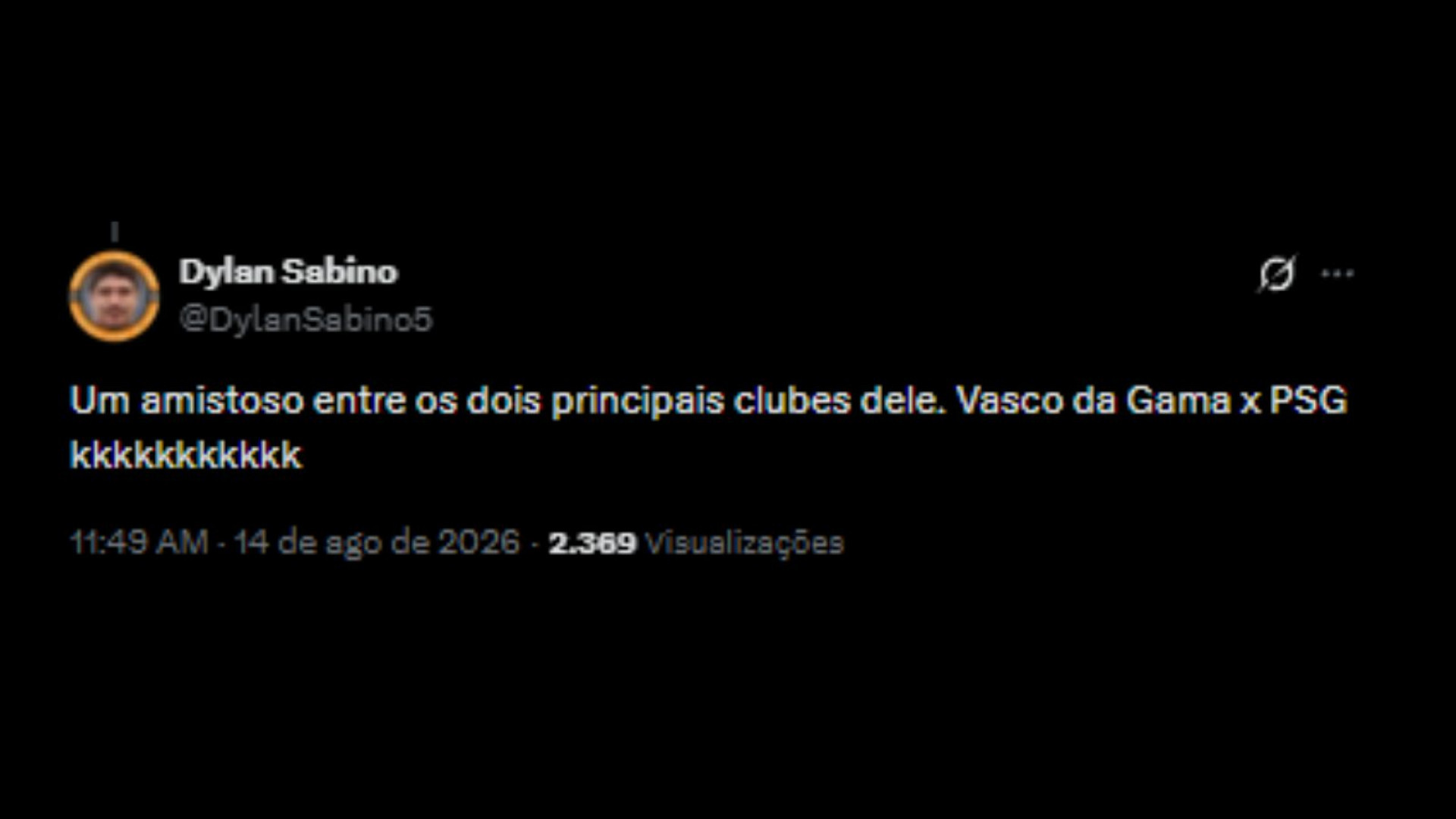 Pedidos para amistoso comemorativo de despedida para o meio-campista, Nenê, pelo Vasco - Reprodução/X @DylanSabino5
