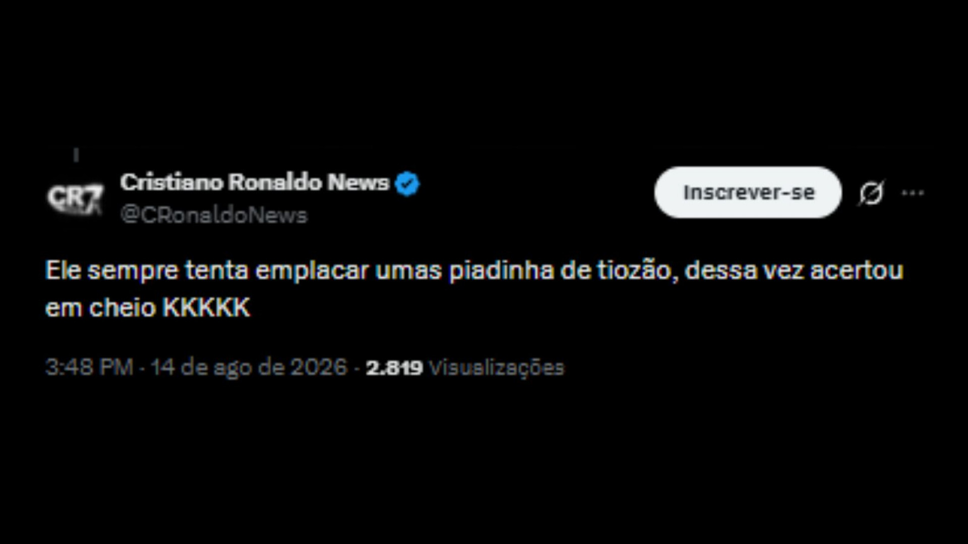 Risadas à piada de Alex nas redes sociais - Reprodução/X @CRonaldoNews