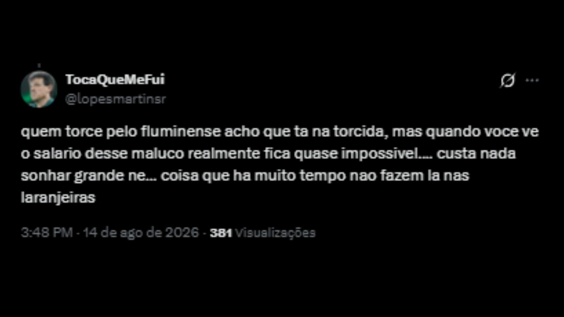 Torcedores animados com a especulação da vinda de Sérgio Conceição para o Fluminense - Reprodução/X @lopesmartinsr