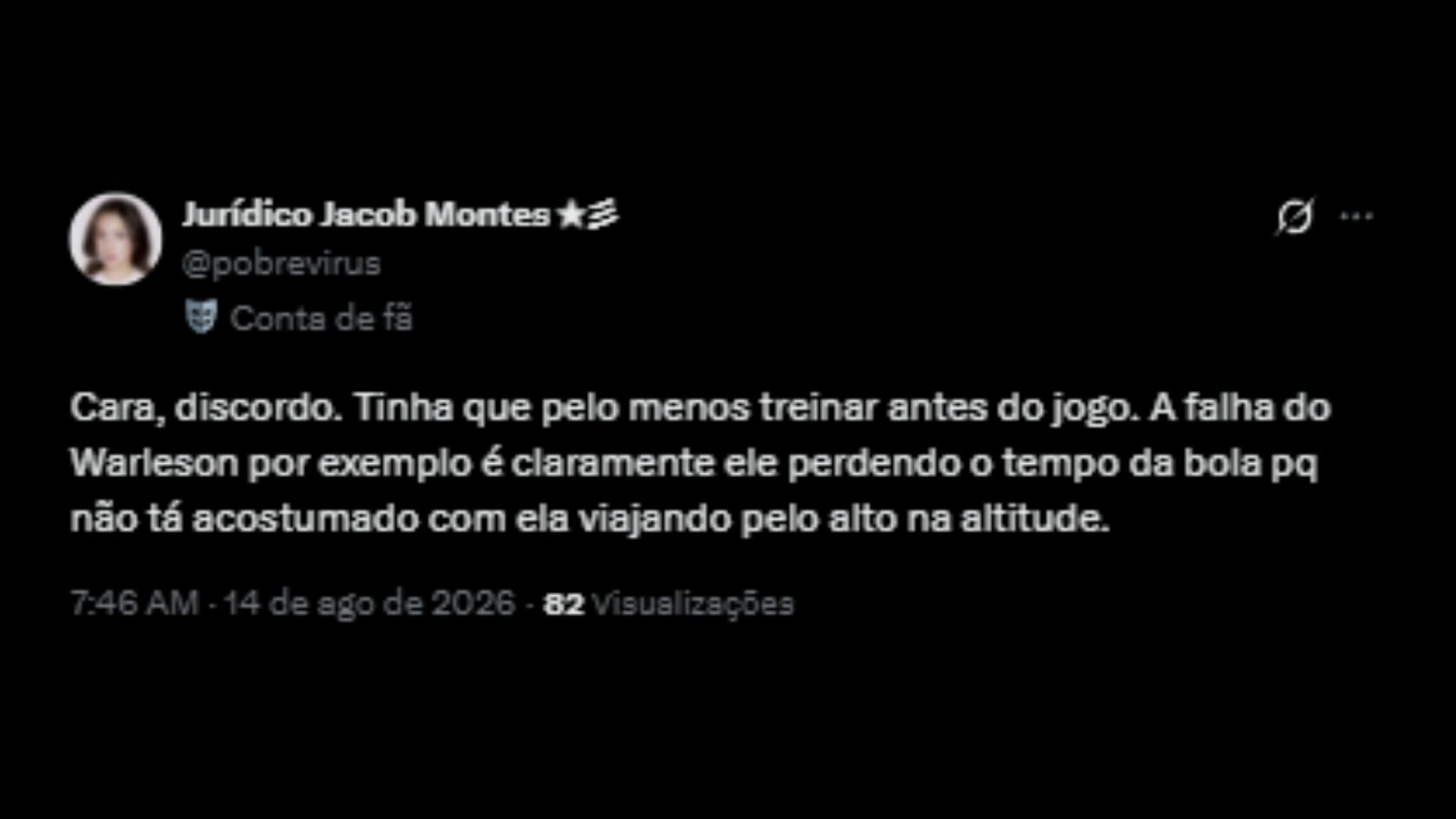 Críticas ao goleiro Warleson, após sofrer 6 gols, em Botafogo e Cienciano pela Sul-Americana - Reprodução/X @pobrevirus